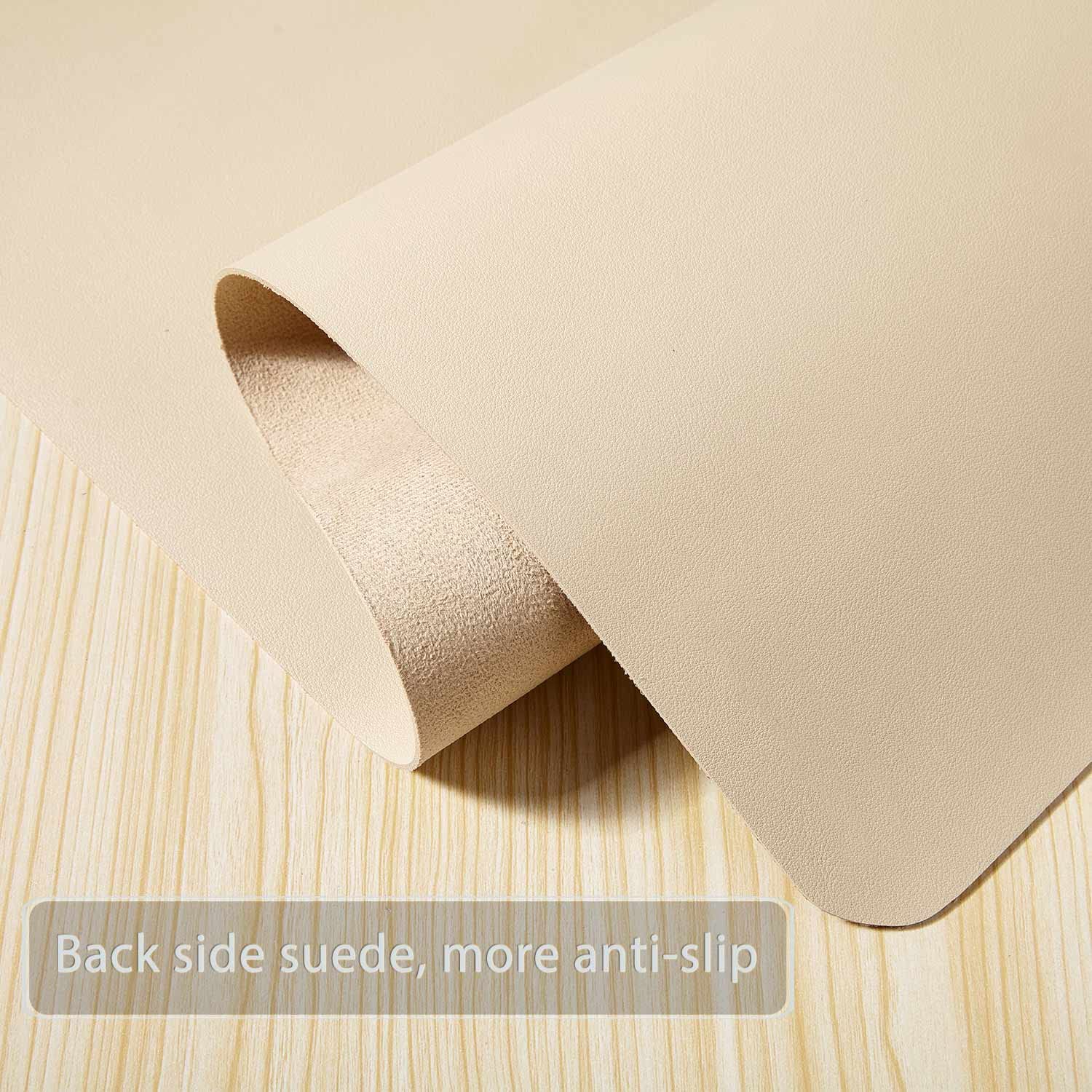 DOBAOJIA Large Desk Mat 70x35cm - Waterproof PU Leather & Non-Slip Suede Base - Office Desk Pad for Keyboard, Mouse & Writing - Perfect for Home, Work & Gaming Setup (Beige) | Enhance Productivity & Protect Your Desk