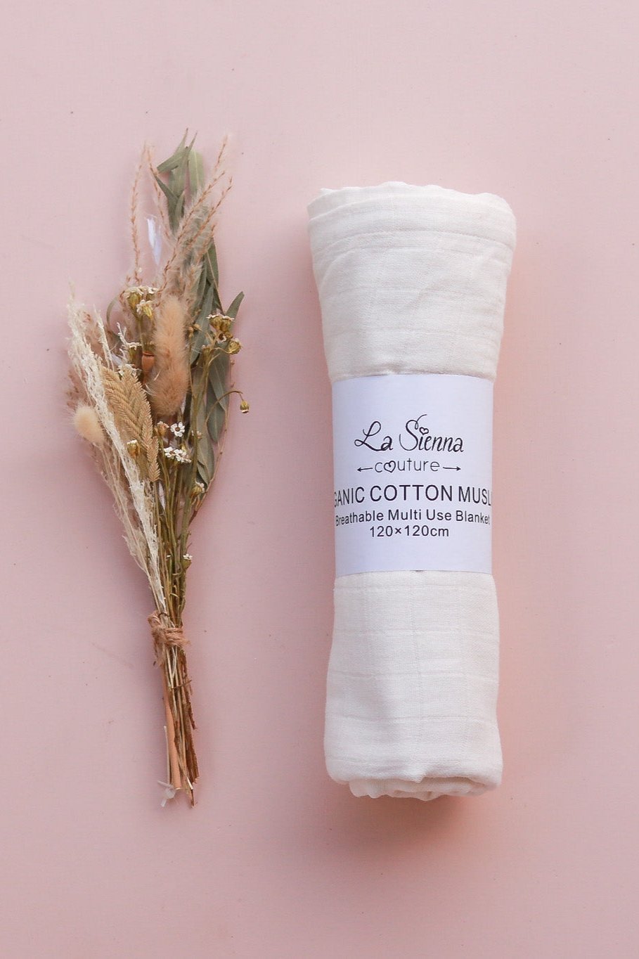 Organic Muslin Baby Wrap - Soft & Breathable Swaddle Blanket for Newborns & Infants - Perfect for Nursing, Swaddling & Stroller Use - Coconut Milk Scented for Calming Comfort