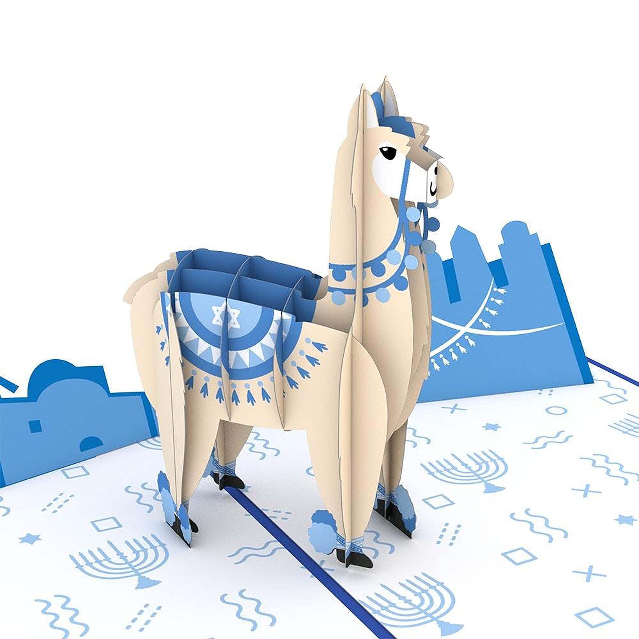 Lovepop Happy Llamakah 3D Pop-Up Greeting Card - 5x7 Inch Hanukkah Jewish Holiday Card with Envelope | Perfect for Chanukah Celebrations, Gift Giving & Festive Greetings