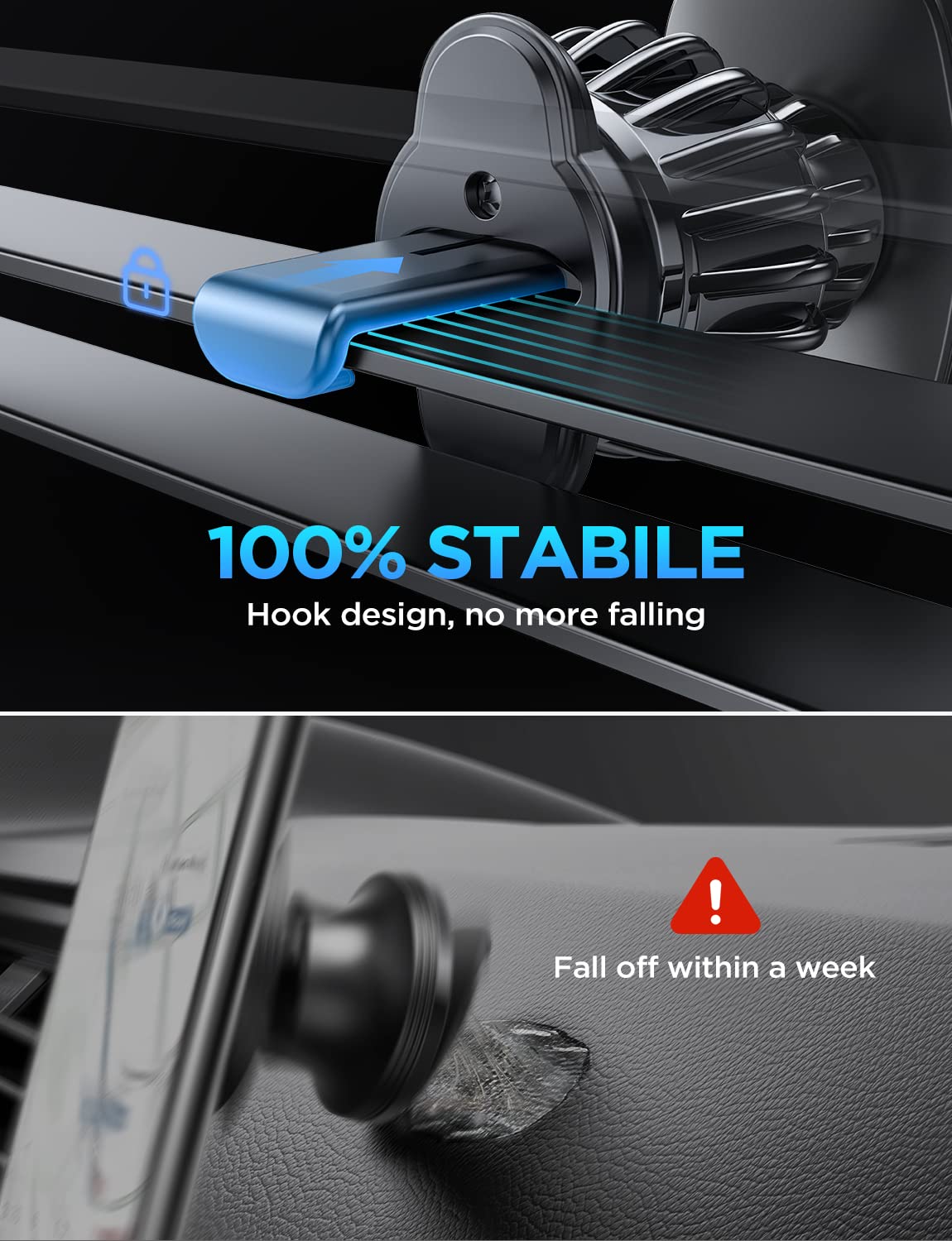 LISEN 2-Pack Magnetic Phone Car Mount - Strong 6 Military-Grade Magnets Vent Holder for iPhone 16/15/14/13 Pro Max/Plus & Samsung S25 - Secure Hands-Free Driving Solution for Commuting & Road Trips
