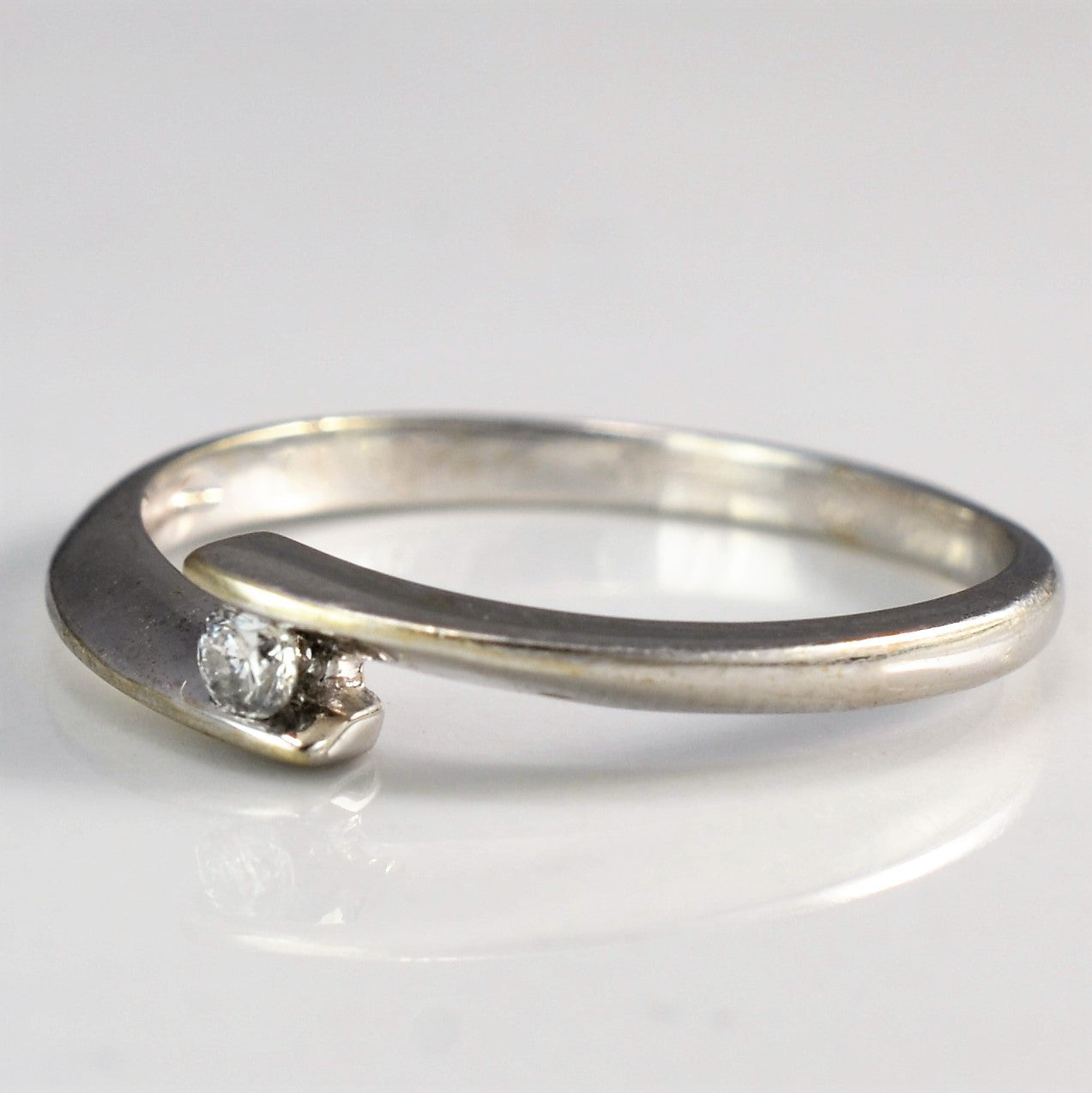 0.06ct Tension Set Bypass Diamond Ring - Size 6.75 | Elegant Wedding Band, Anniversary Gift for Her | Perfect for Proposals, Engagements & Special Occasions