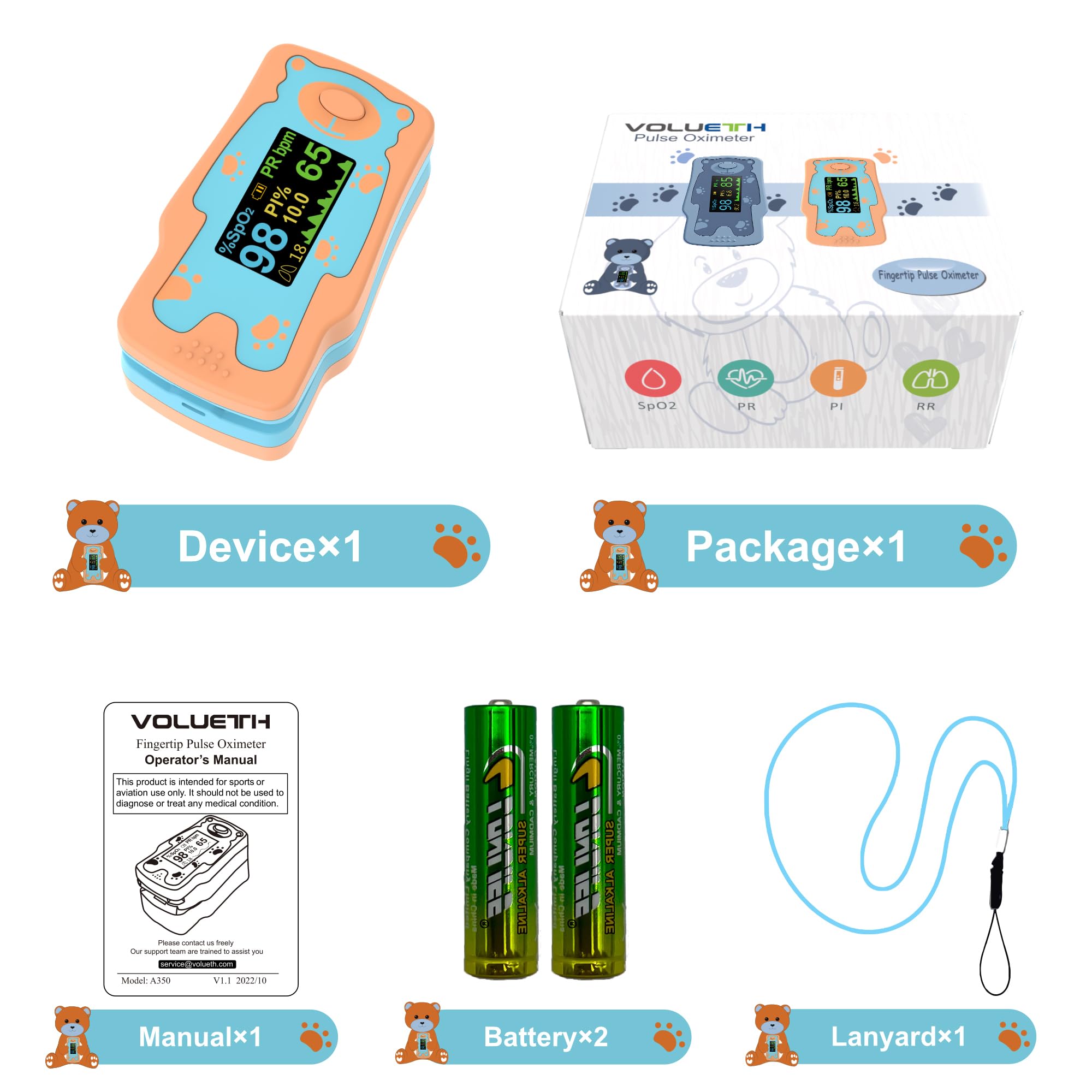 **Kids Pulse Oximeter - HSA/FSA Eligible, Accurate Blood Oxygen Saturation Monitor for Children with OLED Display & 2 AAA Batteries - Ideal for Home Use, Travel, and Pediatric Care**
