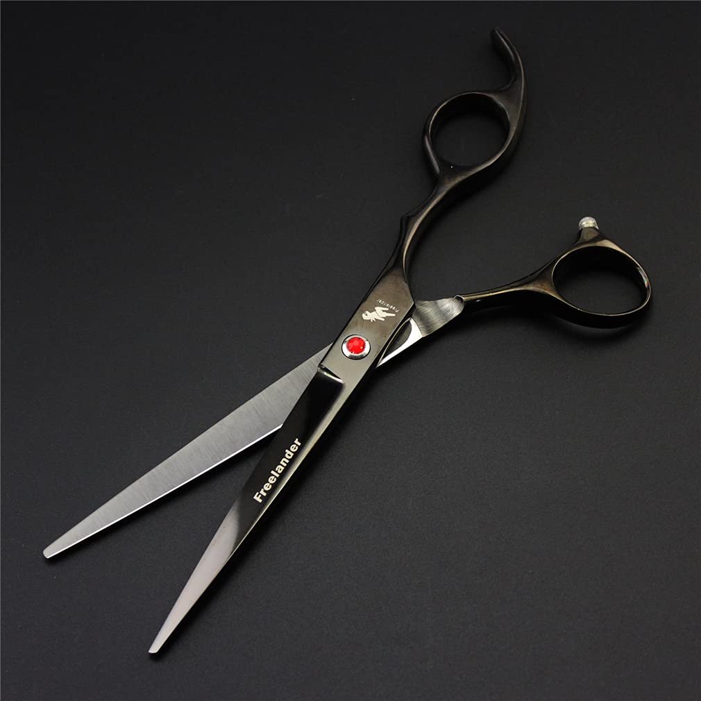 Professional 7.0 Inch Stainless Steel Pet Grooming Scissors Set - Dog & Cat Hair Trimming Kit with Curved Scissors, Hemostatic Forceps & Comb for Precise Pet Grooming at Home or Salon