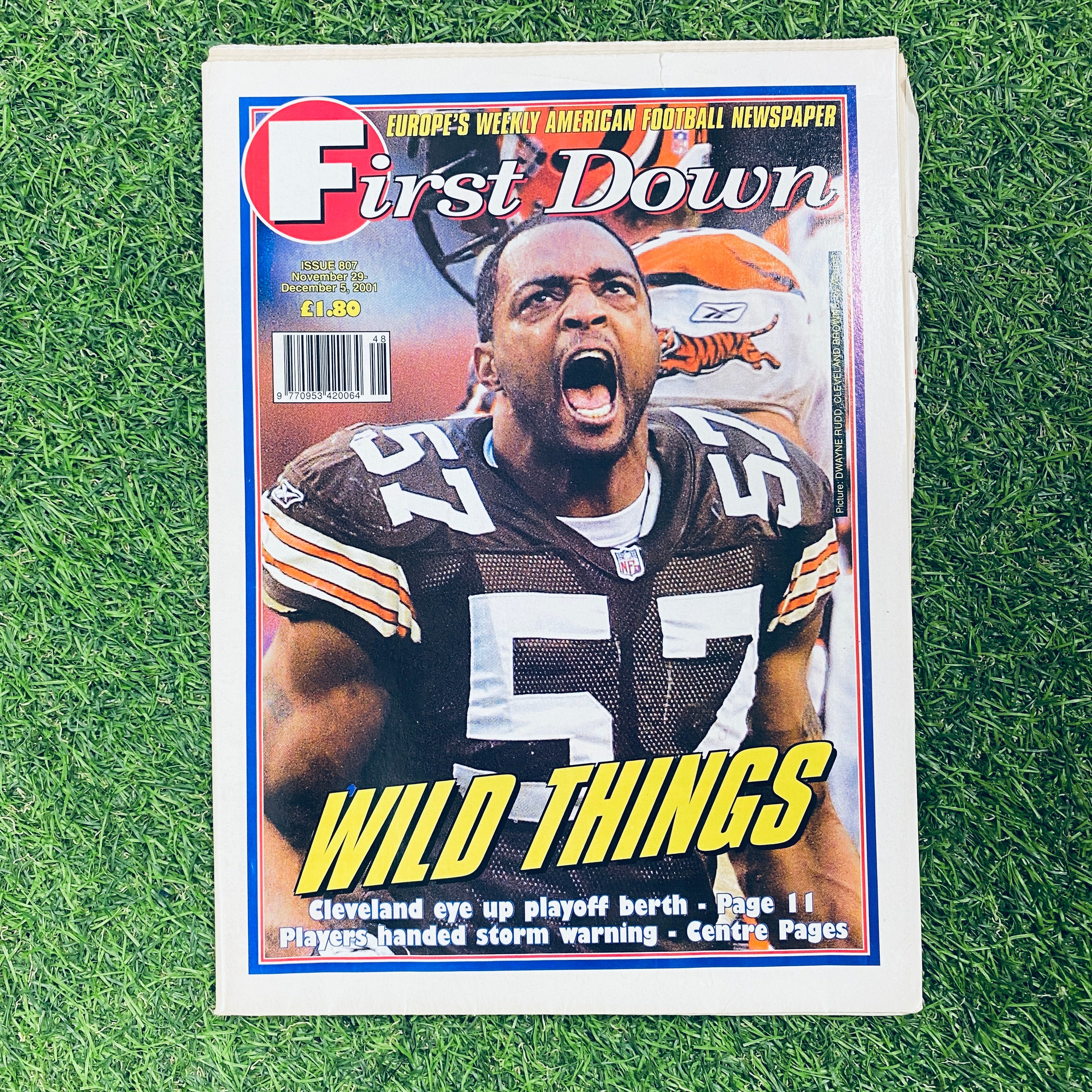 First Down Newspaper Issue 807 - November 29 to December 5, 2001 | Vintage Sports Collectible for Football Fans & Memorabilia Collectors | Perfect for Sports History Enthusiasts and Gift Giving
