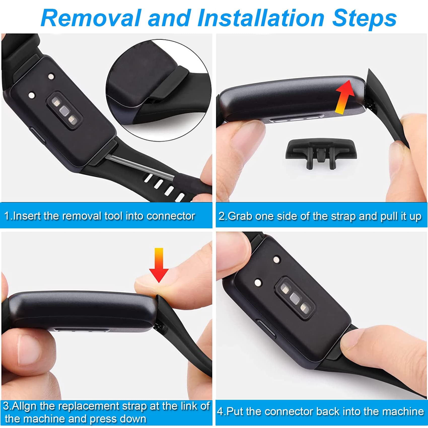 Premium Soft Silicone Replacement Strap for Huawei Band 7/6 & Honor Band 6 - Comfortable Wristband Bracelet for Fitness Tracking (Black) | Ideal for Workouts, Running & Daily Activity Monitoring