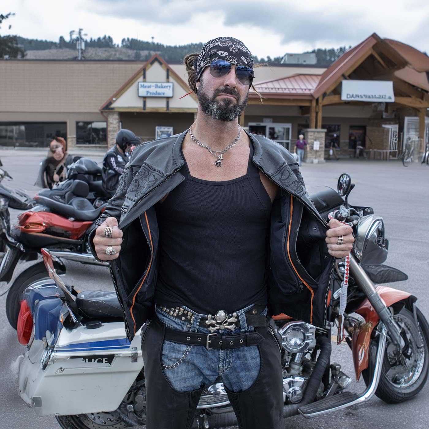 Milwaukee Leather MLM1500 Men's Black Leather Scooter Jacket with Reflective Skulls - Stylish & Protective Motorcycle Gear for Urban Riding & Night Safety