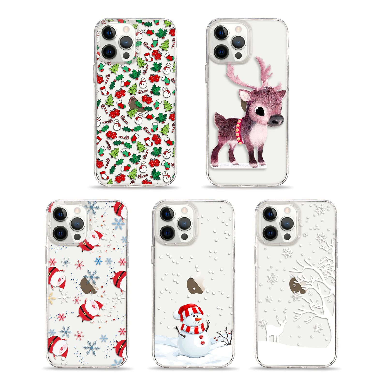 Lafunda Christmas iPhone 12 Pro Max Case - Liquid Silicone & TPU Bumper Protective Cover with Snowflake Design for Women, Men - Perfect Holiday Gift for Xmas & Winter Season