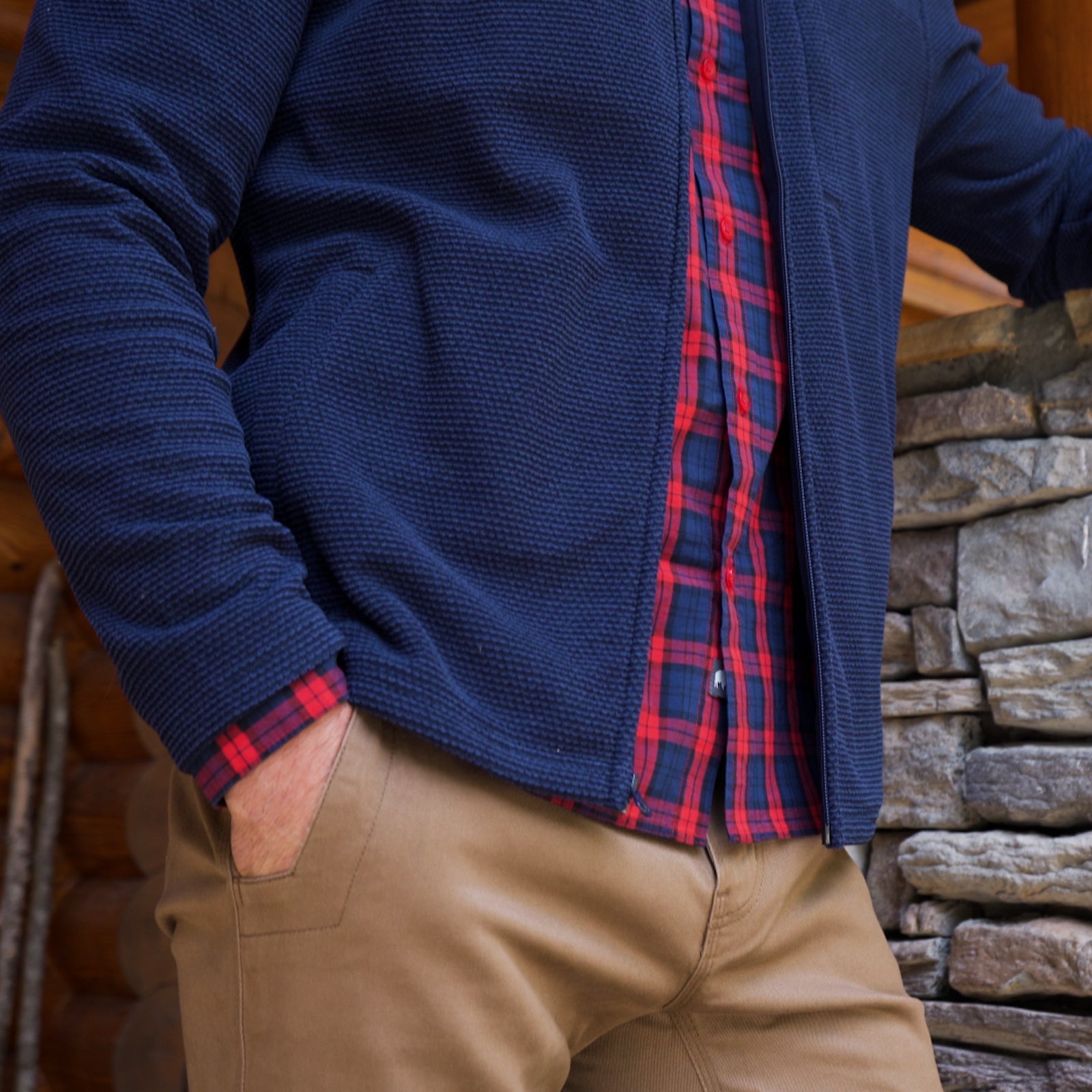 Men's Apex Full Zip Fleece Jacket - Crater Navy | Lightweight, Warm & Comfortable | Perfect for Hiking, Camping & Outdoor Activities