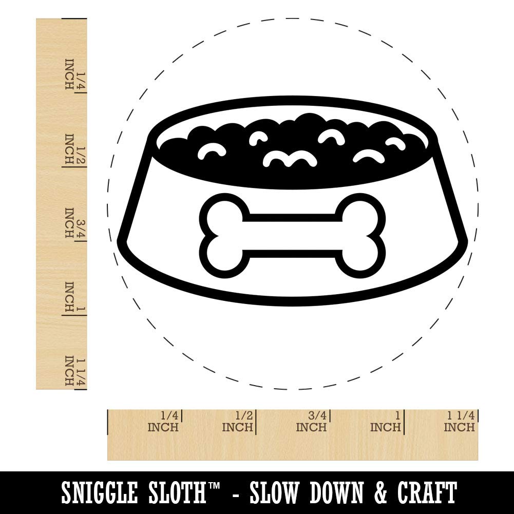1-1/4 Inch Large Dog Food Bowl Rubber Stamp for Stamping, Crafting, Planners & DIY Projects - Perfect for Scrapbooking, Journaling, Card Making and Home Decor