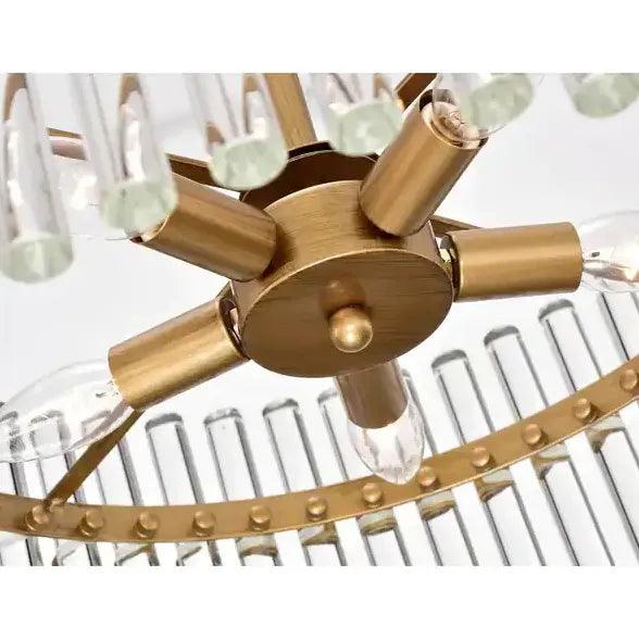 Crystal Gold Pendant Light for Living Room - Elegant Chandelier Lighting for Dining Room, Bedroom & Hallway