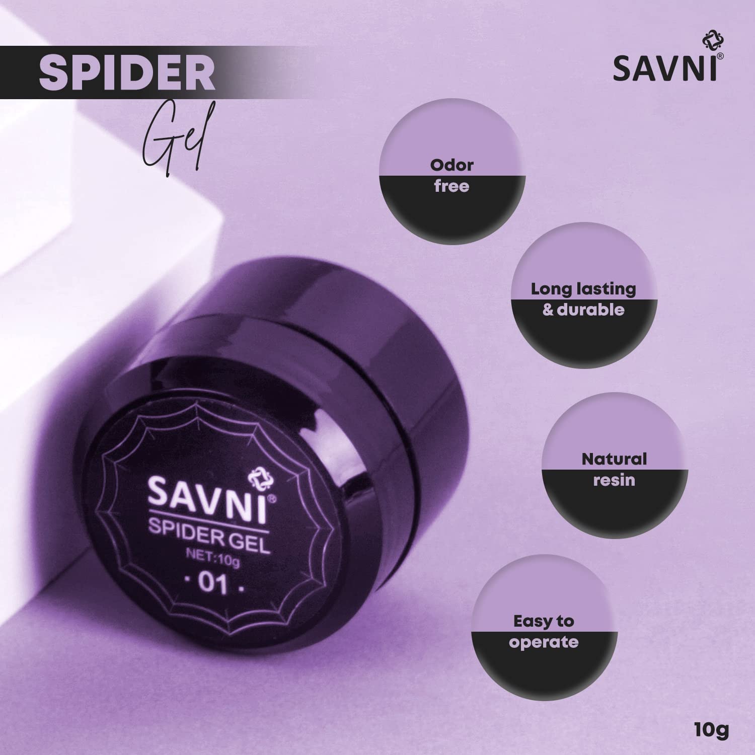 Savni Spider Gel Soft Gel UV/LED Nail Extension Kit - 10g Red Gel Polish for Professional Nail Art & Manicure - Perfect for Salon, Home Use & DIY Nail Designs