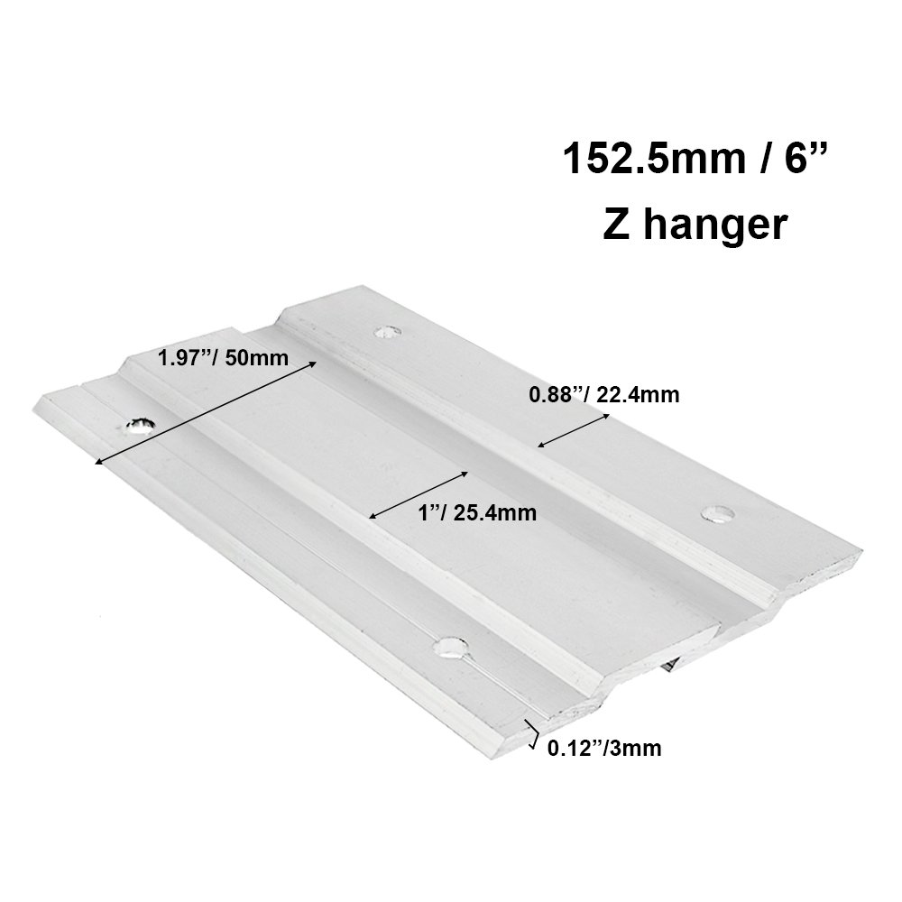 BIGTEDDY - 6 Inch French Cleat Picture Hangers Kit, Heavy Duty Aluminum Z Clips Mounting Brackets for Wall Hanging - Perfect for Mirrors, Photos, Shelves, Cabinets & Artwork (3 Pairs with Screws & Anchors) - Home Decor & Office Organization Solution