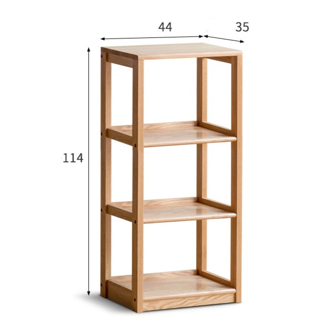 Solid Oak Wood 5-Tier Bookshelf - Sturdy Multi-Layer Bookcase for Home Office, Living Room & Library Storage
