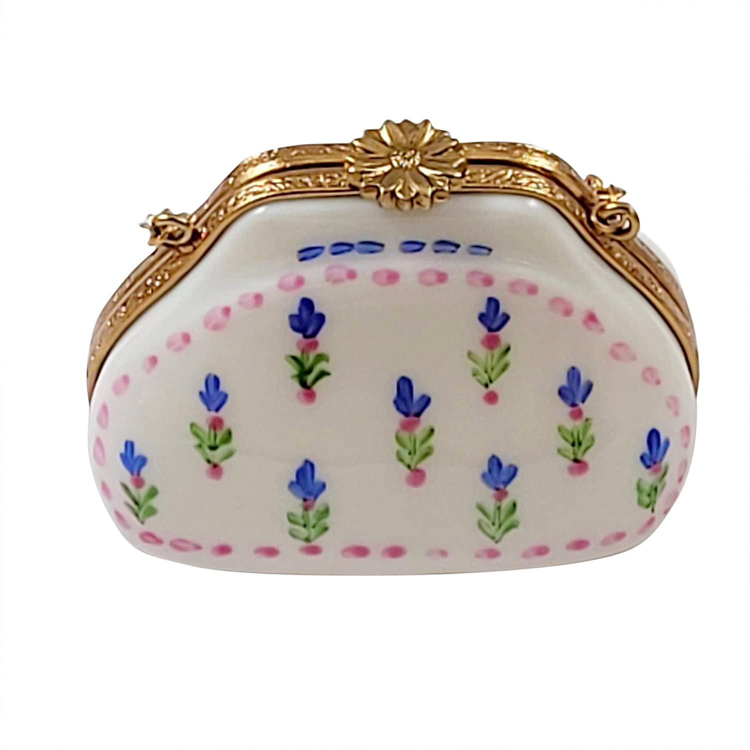 Rochard Bluebonnet Purse Limoges Porcelain Jewelry Box - Handmade French Collectible Trinket Box for Women, Perfect for Storing Rings, Earrings & Small Keepsakes | Gift Idea for Mother's Day, Birthday & Anniversary