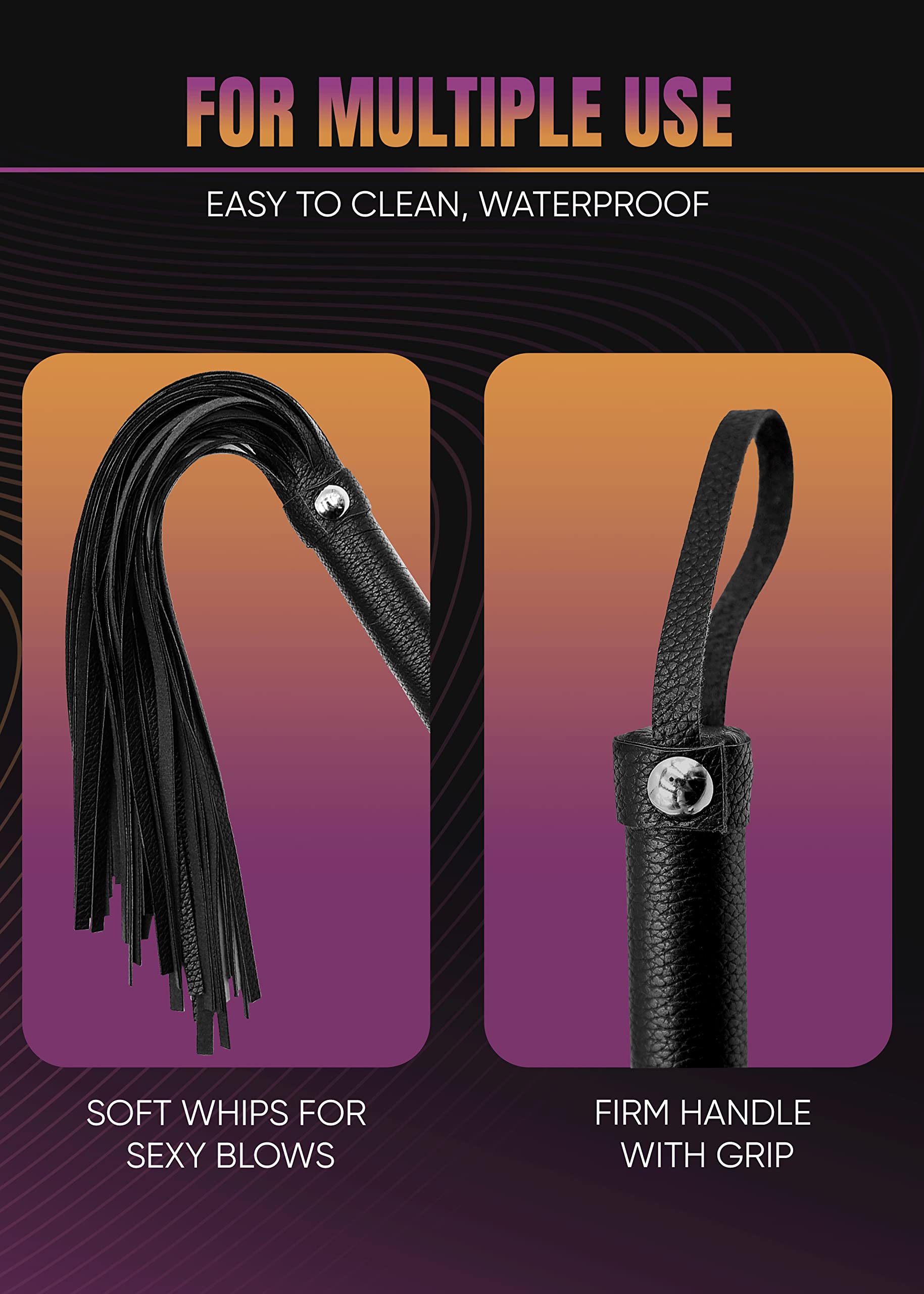 BDSM Flogger for Spanking - Premium Adult Whip for Couples Play, Sensual Bondage & Bedroom Restraint - Perfect for Roleplay, BDSM Scenes & Intimate Exploration