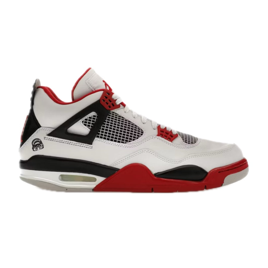 Air Jordan 4 Retro Fire Red Mars Blackmon Sneakers - Men's Basketball Shoes White/Varsity Red/Black - Perfect for Streetwear & Sneaker Collectors