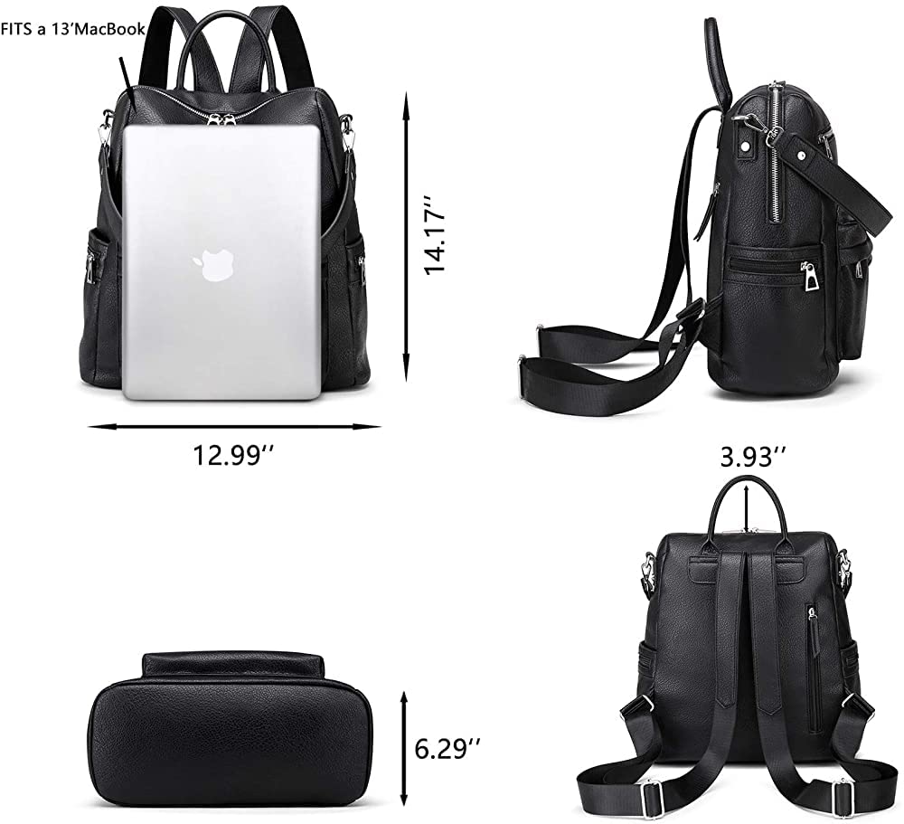 TrueArch Kayla Stylish Vegan Leather Backpack & Purse for Women - Waterproof Laptop Backpack for College, Work & Travel | Durable Multipurpose Shoulder Bag for Women & Girls | Perfect Gift Idea for Students & Professionals