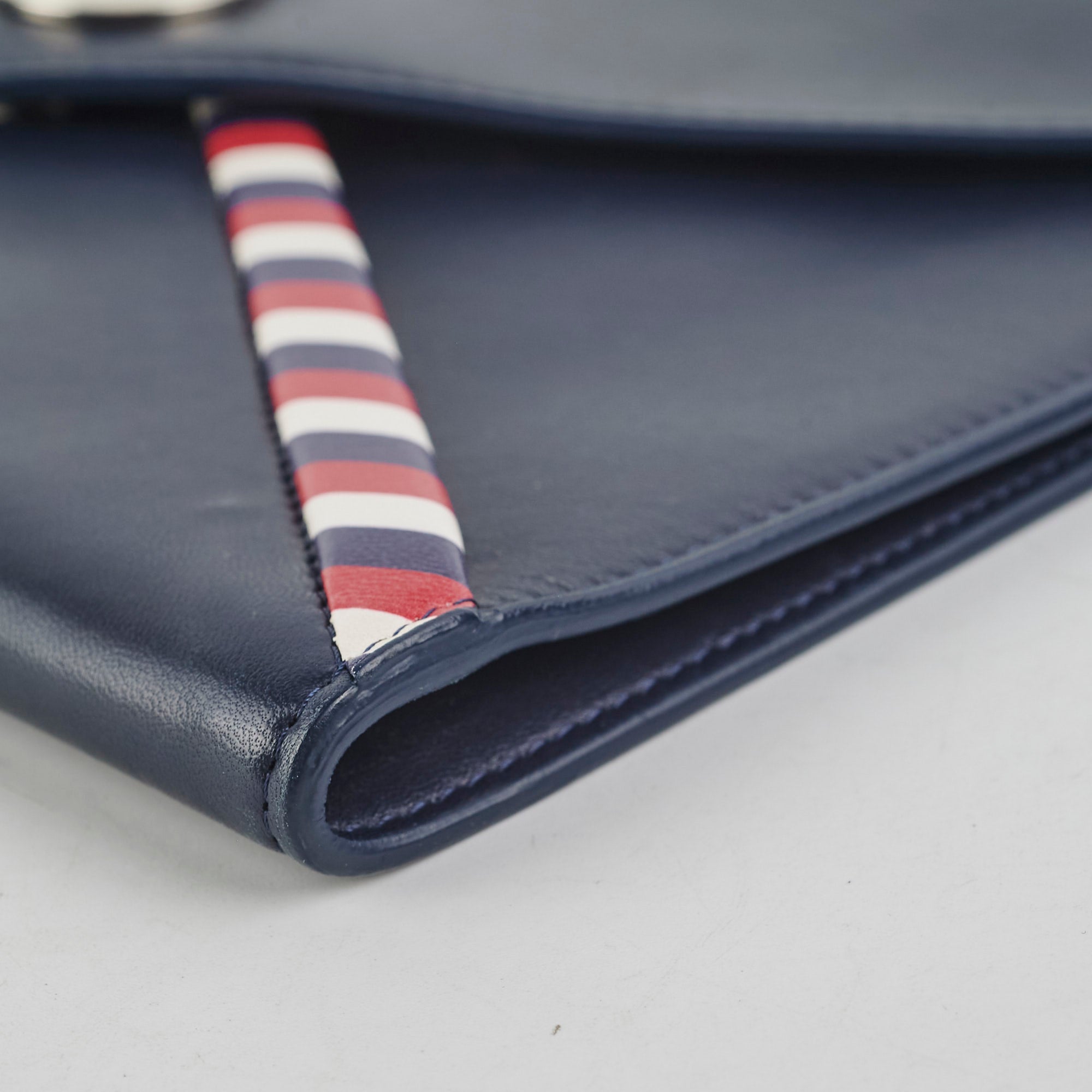 Chanel Navy Blue Leather Envelope Clutch Bag for Women - Elegant Evening Purse for Parties, Weddings & Special Occasions