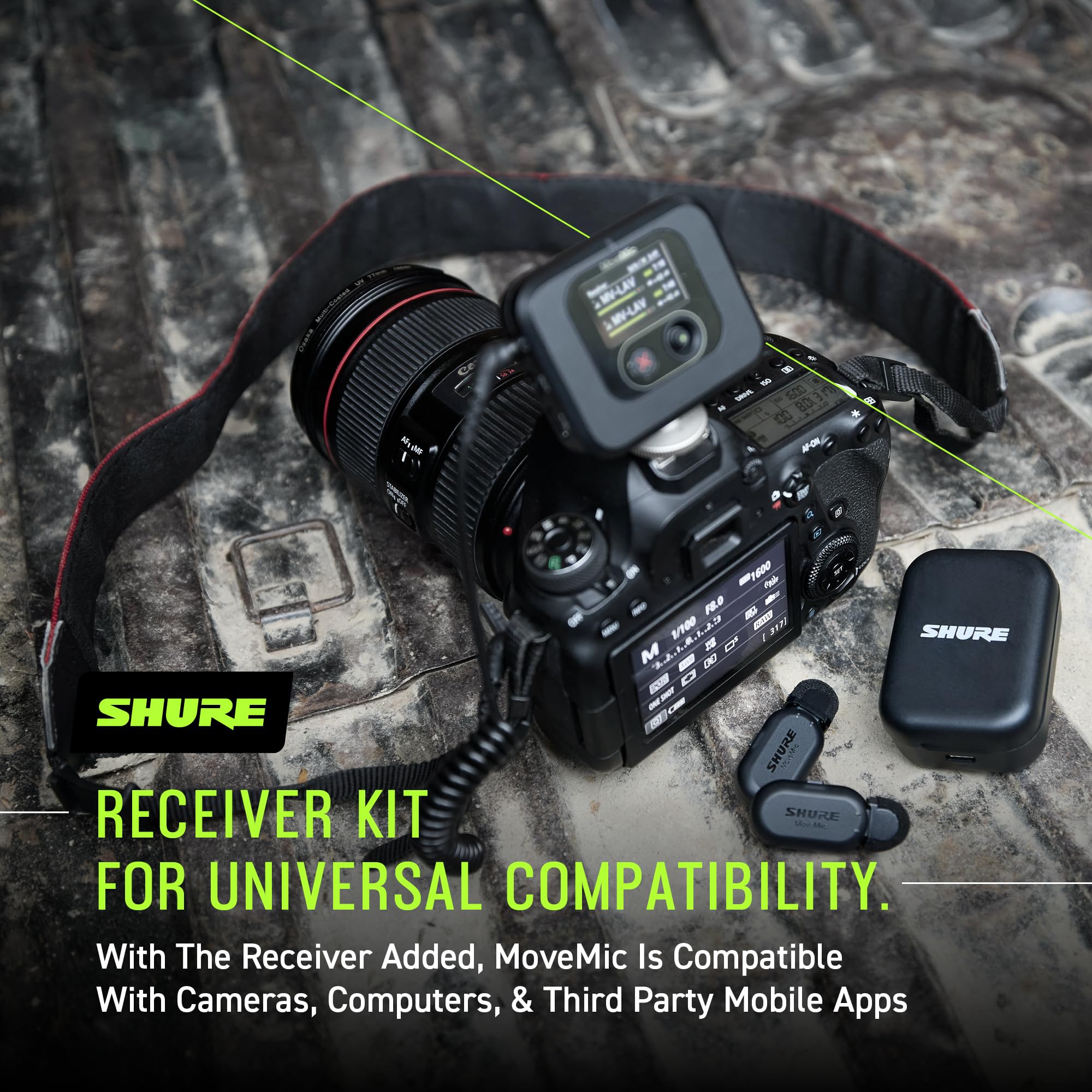 Shure MoveMic One - Professional Wireless Lavalier Microphone for iPhone & Android | Bluetooth Clip-on Mic with 24-Hour Battery, Quick Setup & IPX4 Water Resistance | Perfect for Podcasting, Vlogging, Interviews & Live Streaming (MV-ONE-Z7)