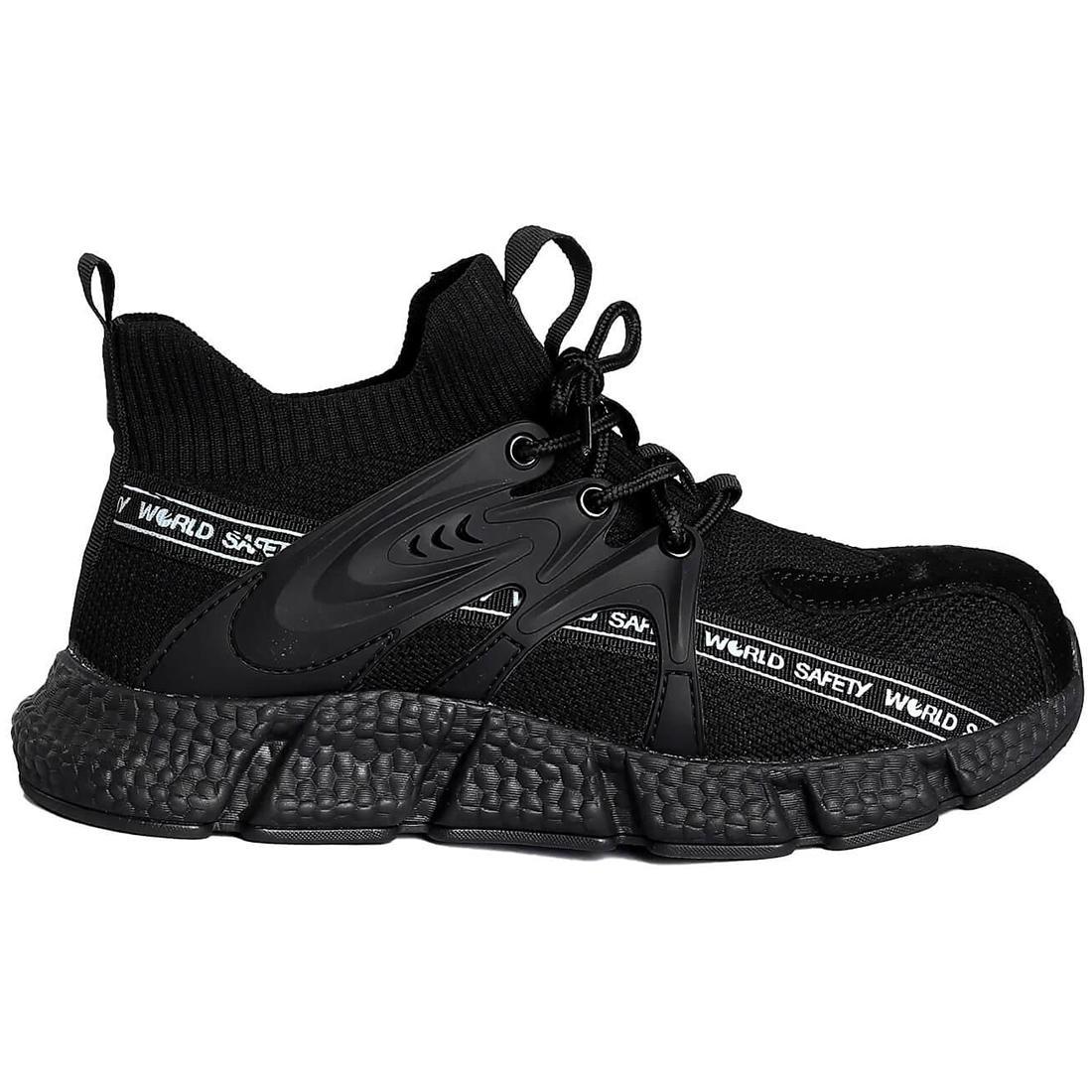Steel Toe Safety Work Shoes for Men - Black Industrial Boots #1223 - Perfect for Construction, Warehouse & Factory Work