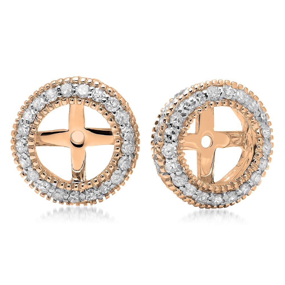 Dazzlingrock Round Cubic Zirconia Removable Jackets for Stud Earrings - Perfect for Weddings, Parties & Everyday Glamour