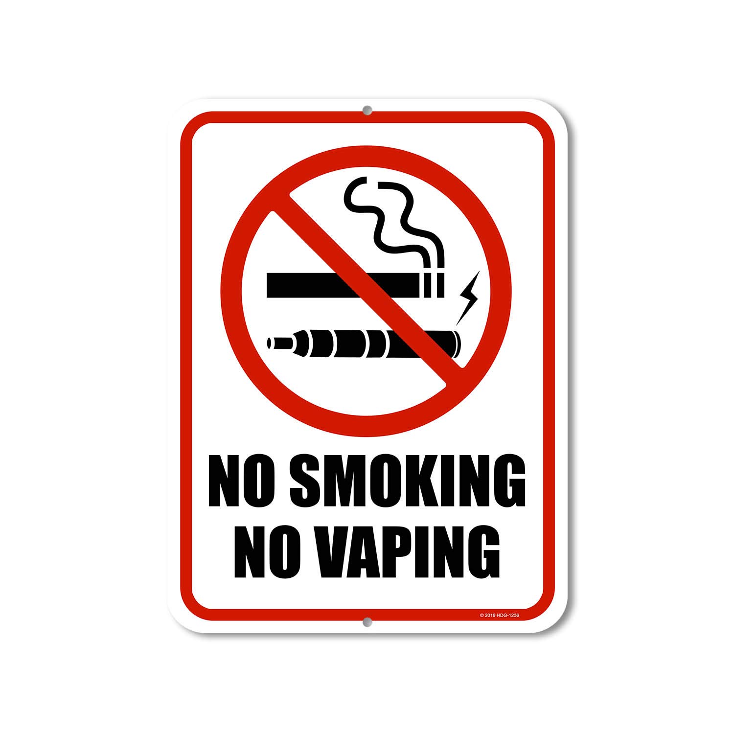 No Smoking No Vaping Aluminum Sign - 9x12 Inch Metal Business Sign for Office & Shop