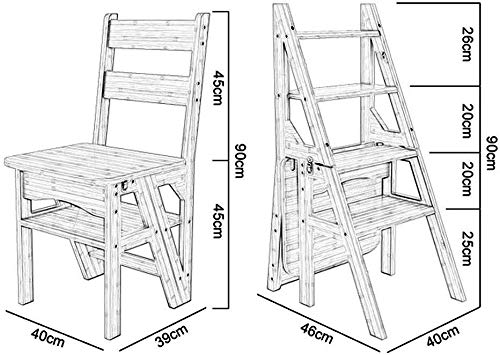 NEVKA 4-Step Foldable Bamboo Ladder Stool - Dual Use Step Stool and Climbing Ladder - Multi-Functional Brown Stool for Kitchen, Bathroom, and Home Organization - Perfect for Reaching High Shelves and Storage Spaces