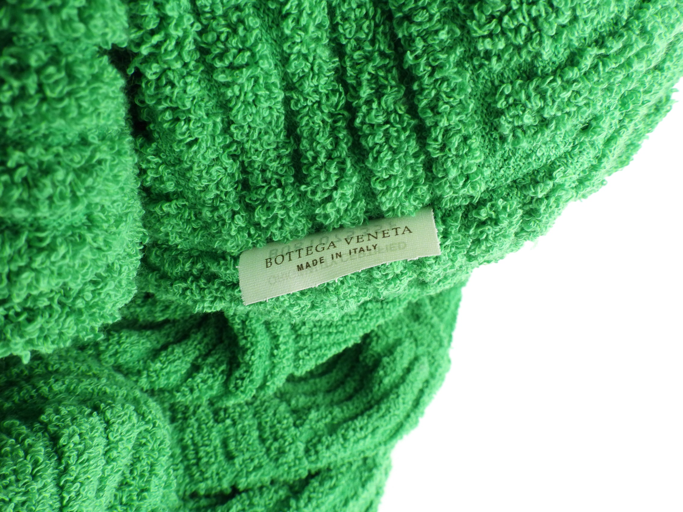 Bottega Veneta Green Intrecciato Jacquard Terry Cloth Tote Bag for Women - Luxury Designer Handbag for Travel, Shopping & Everyday Use