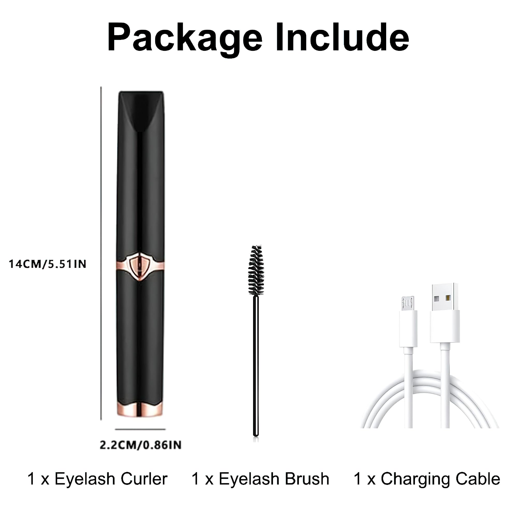 AVEDIA USB Rechargeable Heated Eyelash Curler - 3 Adjustable Temperature Settings for Perfect Curls, Waterproof & Safe Eyelash Lift Kit for Women | Great for Home, Travel & Professional Makeup Use
