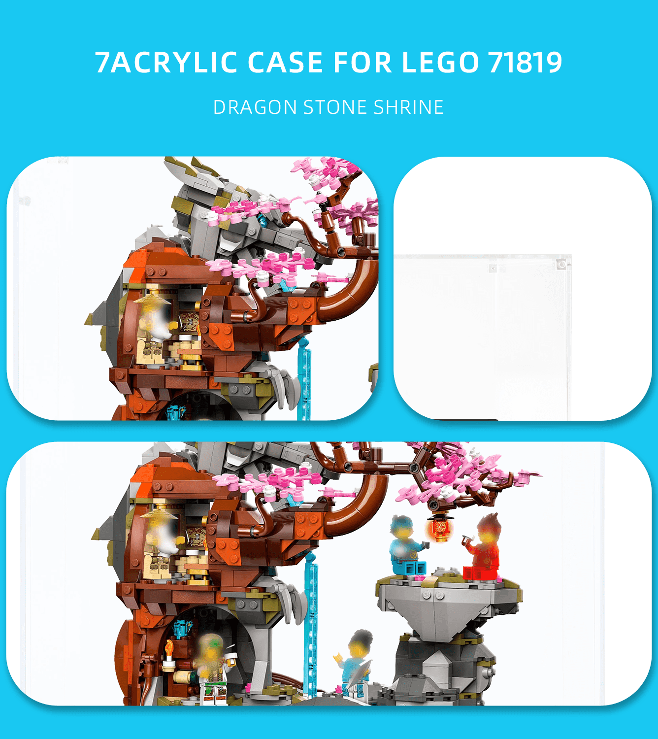 LEGO Ninjago Dragon Stone Shrine 71819 Display Case - Protective Showcase for Collectible Building Set - Perfect for Home Decoration & Toy Storage