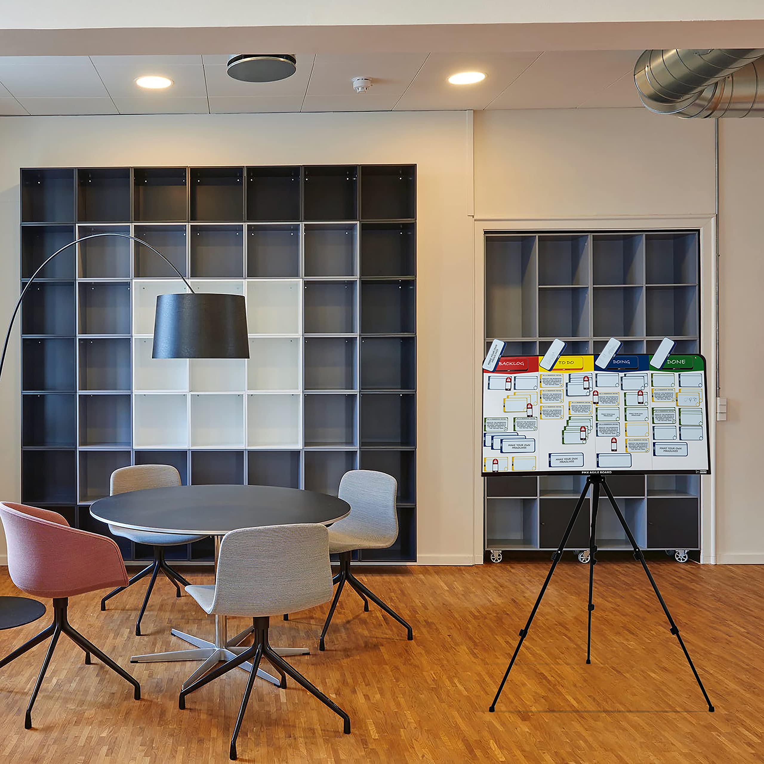 PMXBoard Magnetic Kanban Board - Agile Scrum Lean Project Management Tool for Office, Home & School | Customizable Headlines with Easel Stand | Perfect for Team Collaboration, Remote Work & Classroom Organization