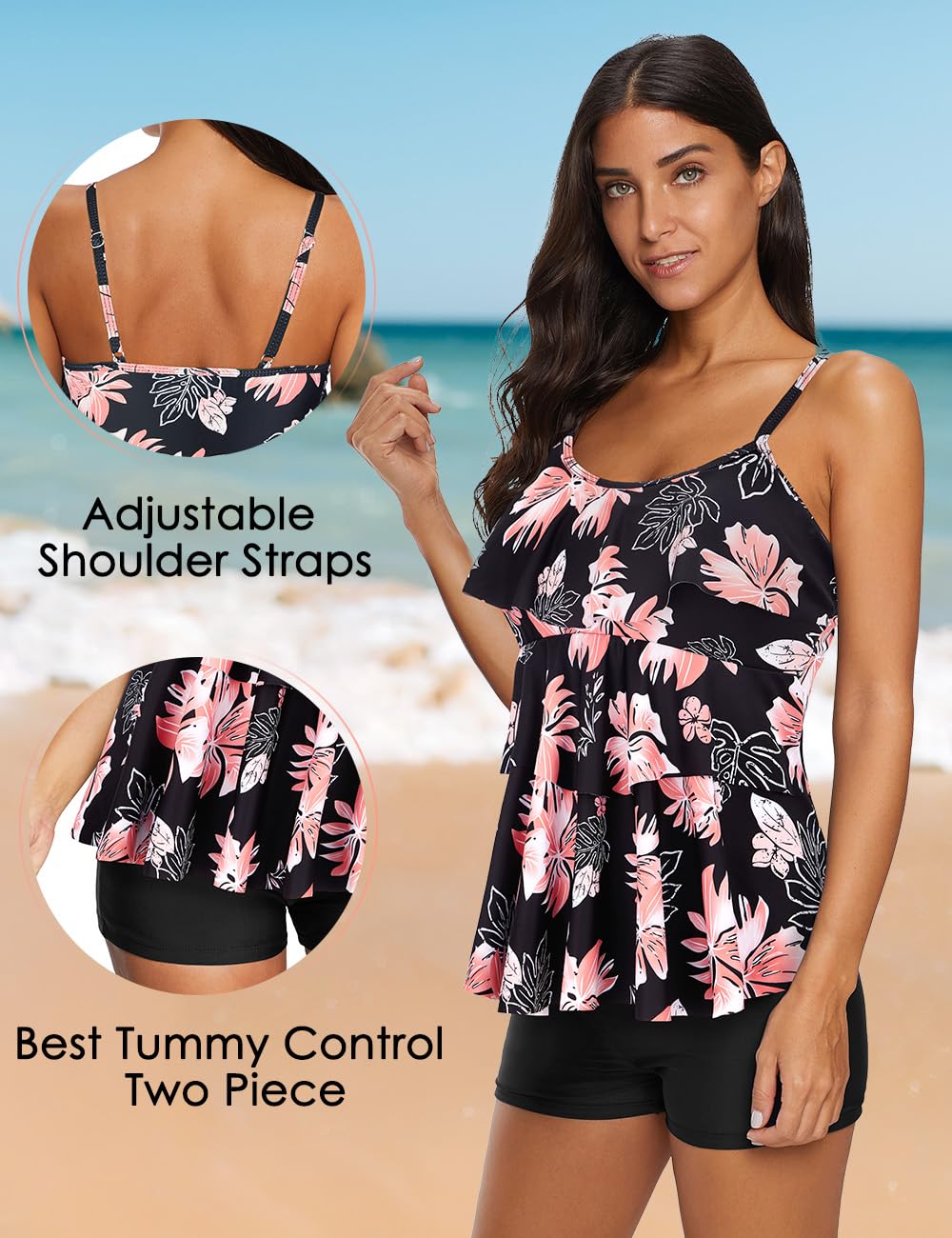 **Women's Plus Size 2-Piece Tankini Swimsuits for Passionate Adventures - Perfect for Beach Vacations, Pool Parties & Summer Getaways**