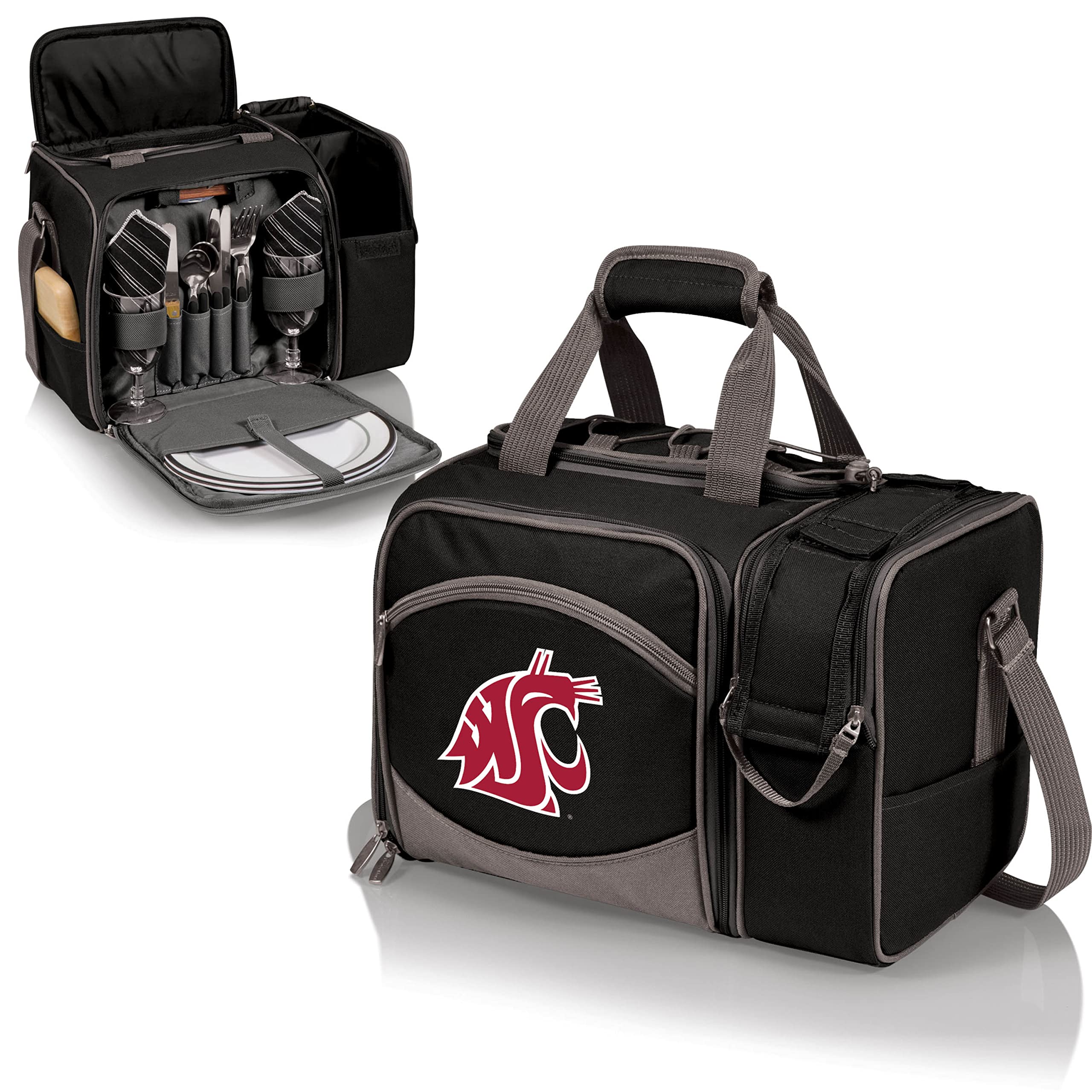 Picnic TIME NCAA Malibu Insulated Cooler Tote with Picnic Set - Portable Outdoor Picnic Basket for Beach, Camping & Tailgating - Officially Licensed College Team Cooler