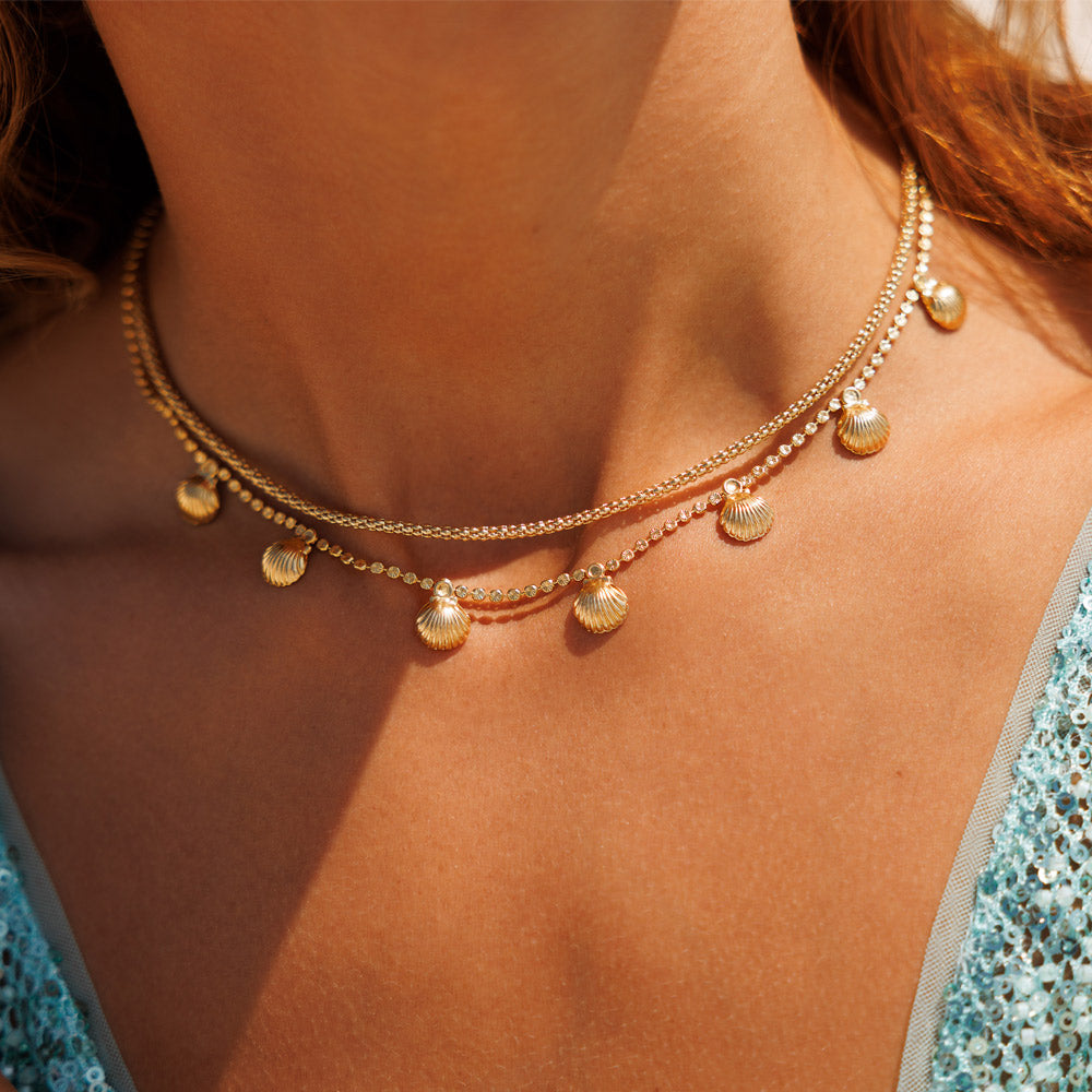 Elegant Petite Shell Choker Necklace - Dainty Beach Jewelry for Women, Boho Chic Accessory | Perfect for Summer Outfits, Weddings & Music Festivals