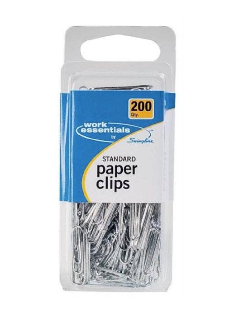 Premium Standard Paper Clips - 200 Count Bulk Pack for Office, School & Home Organization | Durable Metal Clips for Documents, Files & Paperwork