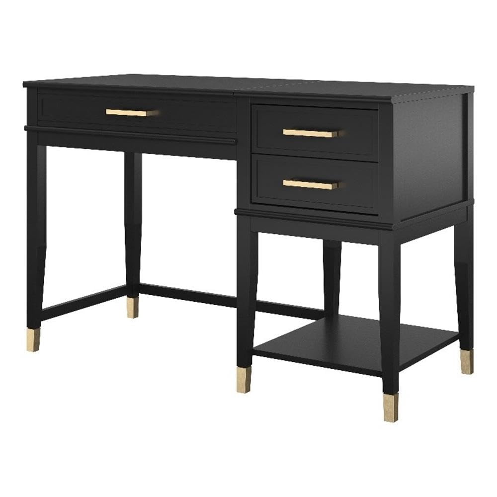 CosmoLiving by Cosmopolitan Westerleigh Lift-Top Computer Desk - Black, Modern Home Office Desk with Adjustable Height for Laptops & Workstations, Perfect for Small Spaces & Remote Work