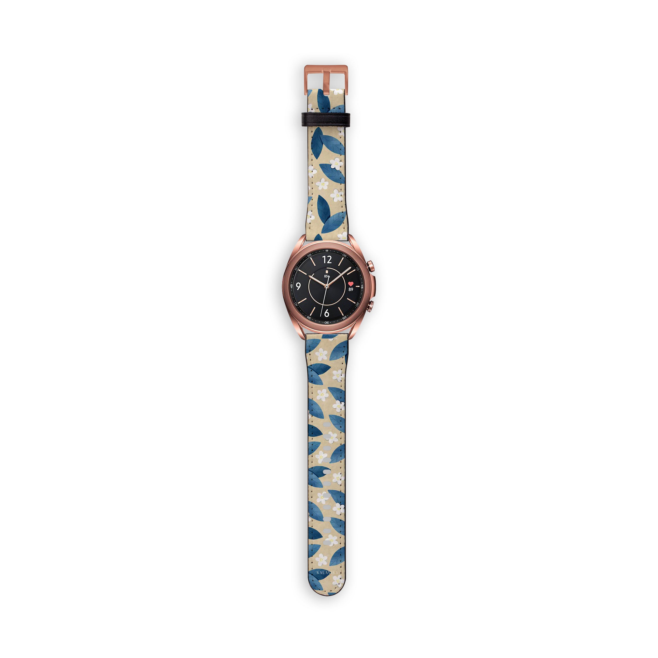 Premium Blue Leafs Galaxy Watch Band - Stylish & Durable Replacement Strap for Samsung Galaxy Watch - Perfect for Workouts, Daily Wear & Outdoor Adventures