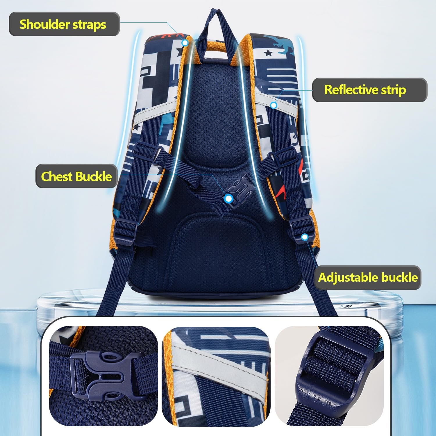 Stylish Cartoon School Backpack for Kids - Lightweight Zippered Bookbag with Padded Adjustable Shoulder Straps for Boys & Girls | Perfect for Elementary Students, Travel & Daily Use