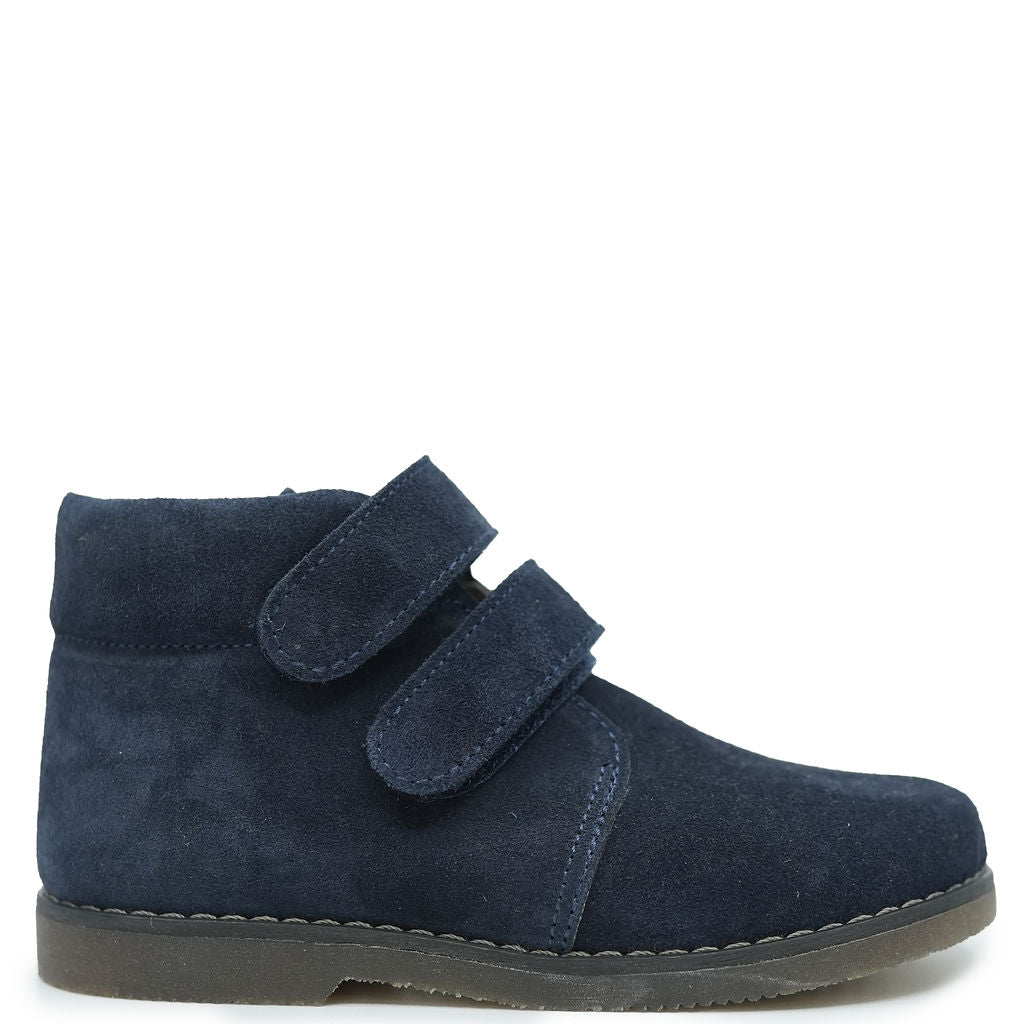 Baby Walker Shoes for Infants - Navy Blue Suede Booties with Adjustable Velcro Straps | Comfortable First Walking Shoes for Babies, Perfect for Indoor and Outdoor Use