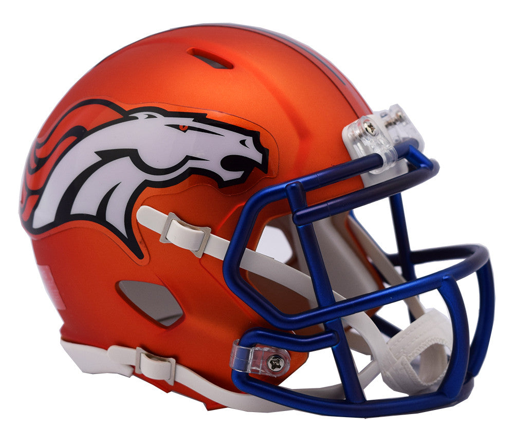 Denver Broncos Blaze Speed Mini Helmet - Officially Licensed NFL Collectible for Fans & Display - Perfect for Home, Office, or Game Day Decor