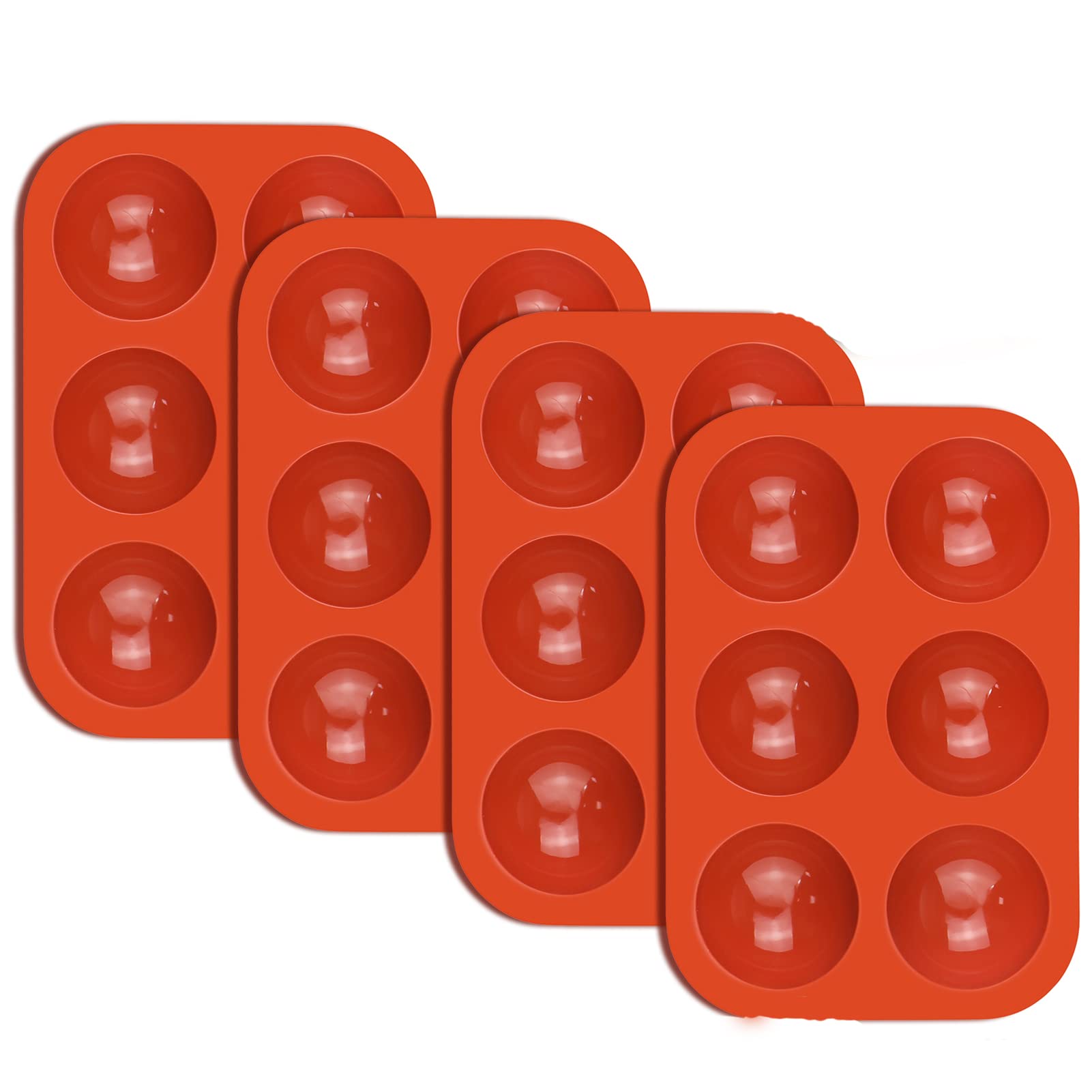 Premium Silicone Chocolate Molds - 6-Cavity Semi Sphere Cocoa Bomb Molds for Baking Hot Chocolate Bombs, Dome Mousse, Cocoa Balls & Desserts (4-Piece Set) | Perfect for Holiday Gifts, DIY Treats & Party Dessert Making