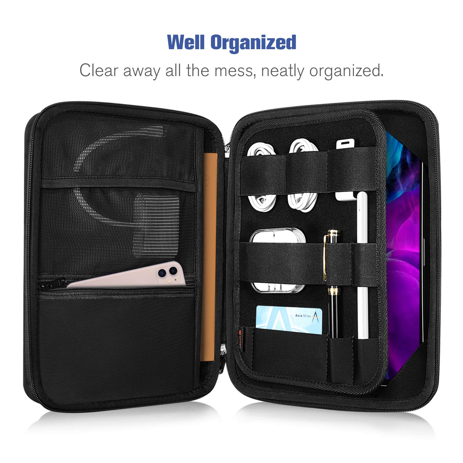 SITHON 11 Inch iPad Portfolio Sleeve Case - Compatible with iPad Pro M4/M2 (2025/2024), iPad Air M3/M2 (2025/2024), iPad 10th/9th Gen & More - Shockproof Tablet Carrying Organizer for Work, School & Travel