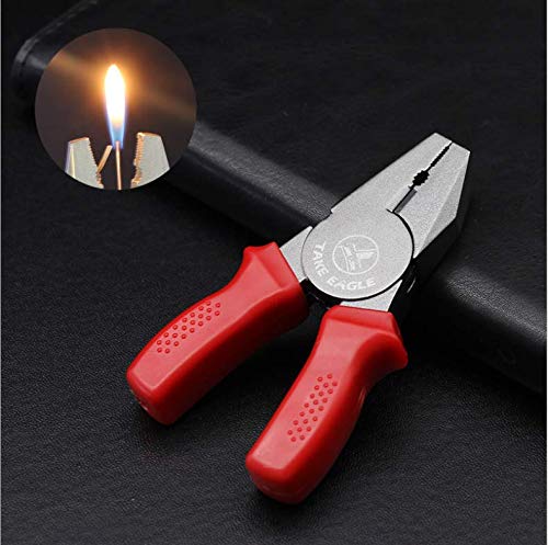 Pliers Design Open Flame Butane Lighter - Windproof & Refillable (Random Color, No Butane Included) - Perfect for Camping, BBQ, and Outdoor Adventures