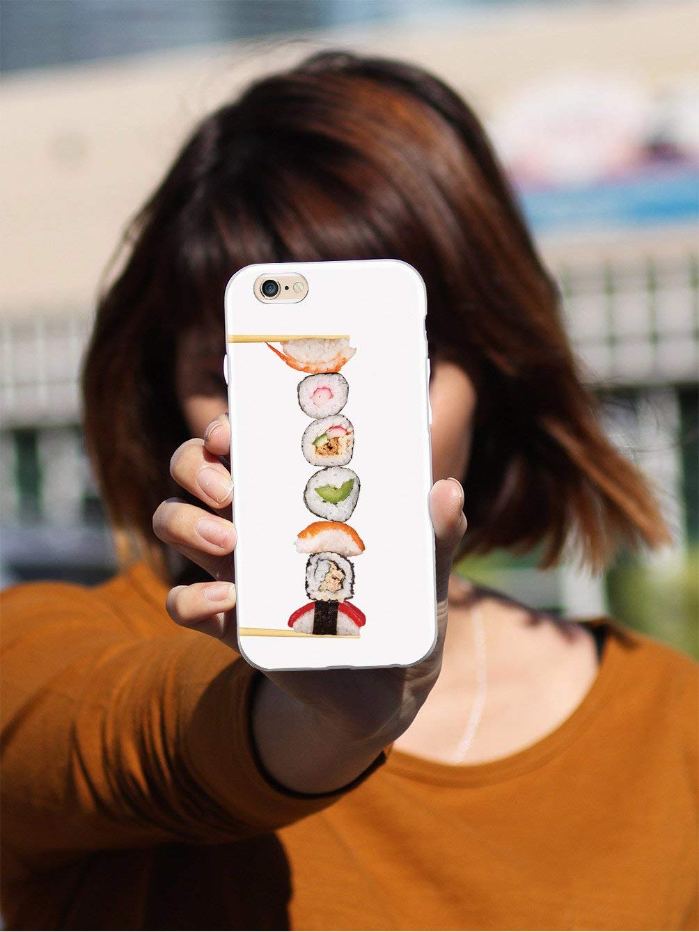 Inspired Cases - Shockproof iPhone XR Case with 3D Textured Design | Protective Phone Cover for Apple iPhone XR | Sushi Rolls Food Theme | Perfect for Everyday Use, Travel & Gift Giving