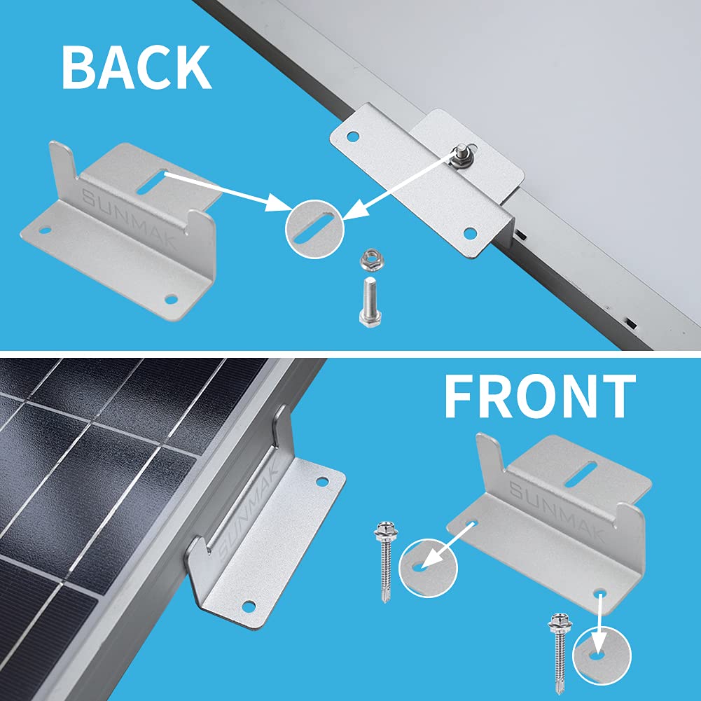16-Pack Solar Panel Mounting Z Brackets - Lightweight Aluminum Corrosion-Resistant for RV, Boat, Yacht & Off-Grid Roof Installation | Perfect for Marine, Camping & Home Solar Systems