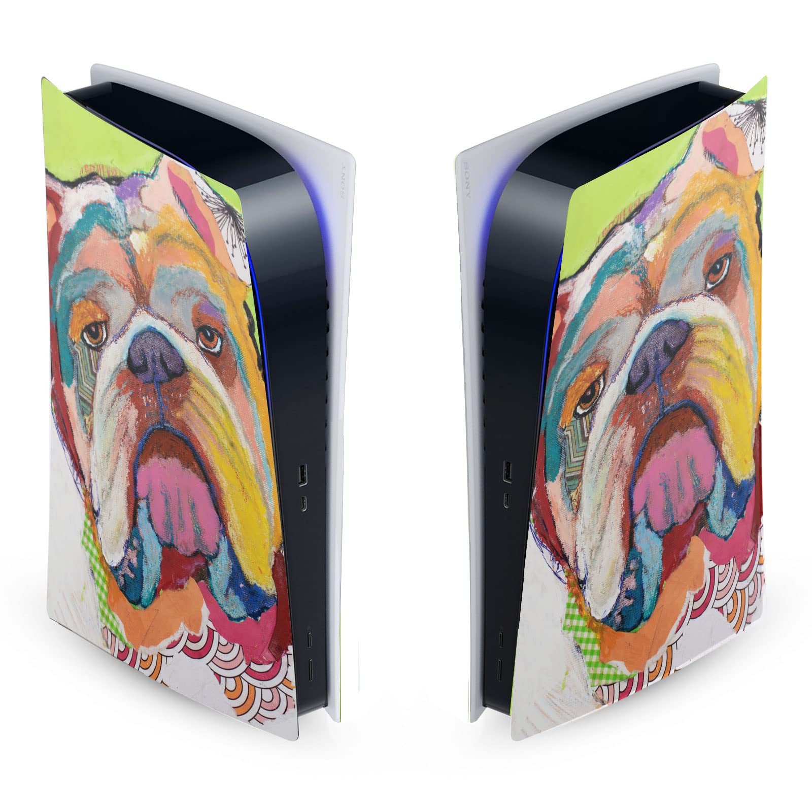 PS5 Digital Edition Skin - Michel Keck Bulldog Art Vinyl Cover | Gaming Protection
