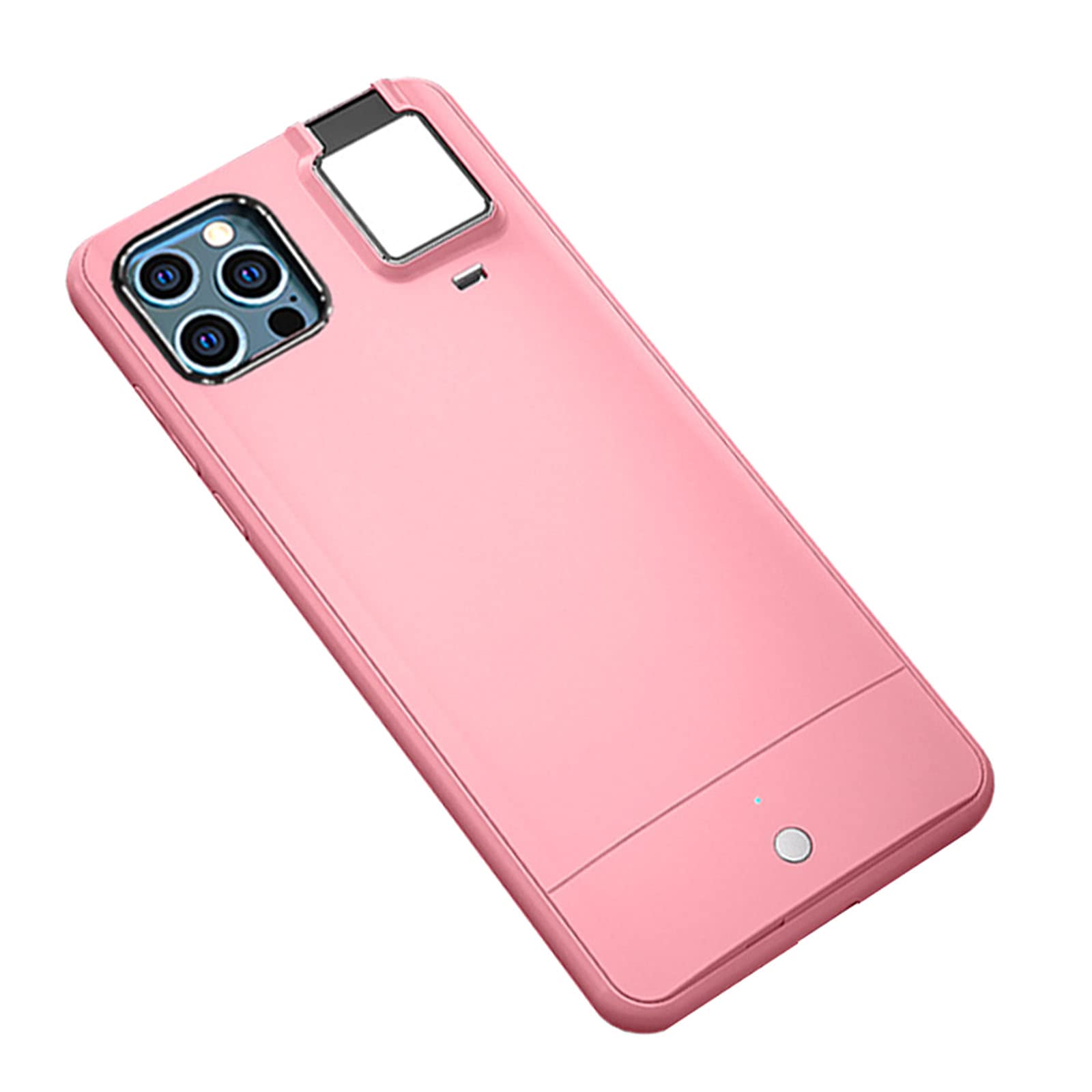 Selfie Ring Light Phone Case with Fill Light for iPhone 12/12 Pro/12 Pro Max - Protective Camera Cover with Bracket for Perfect Lighting in Low Light & Night Photography