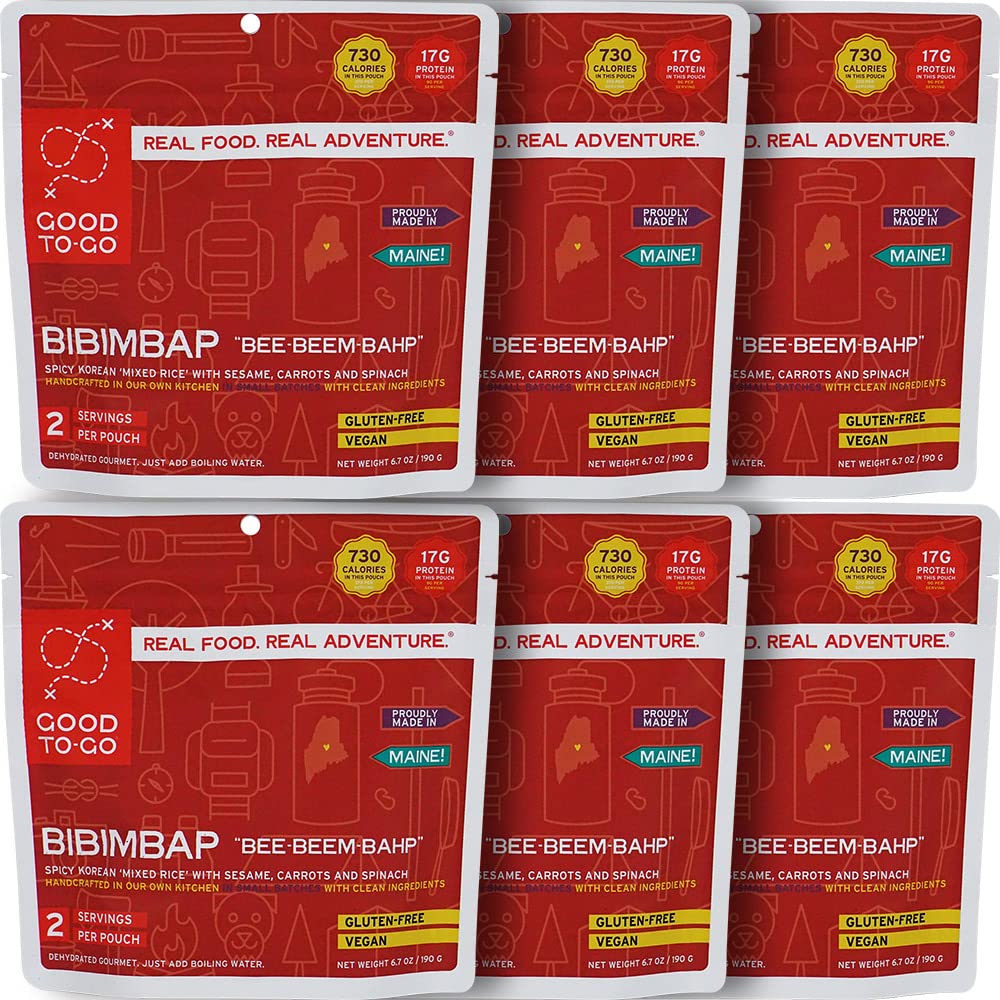 GOOD TO-GO Bibimbap | Lightweight Dehydrated Camping & Backpacking Meals | Just Add Water Korean Rice Bowl | Perfect for Hiking, Emergency Preparedness & Outdoor Adventures