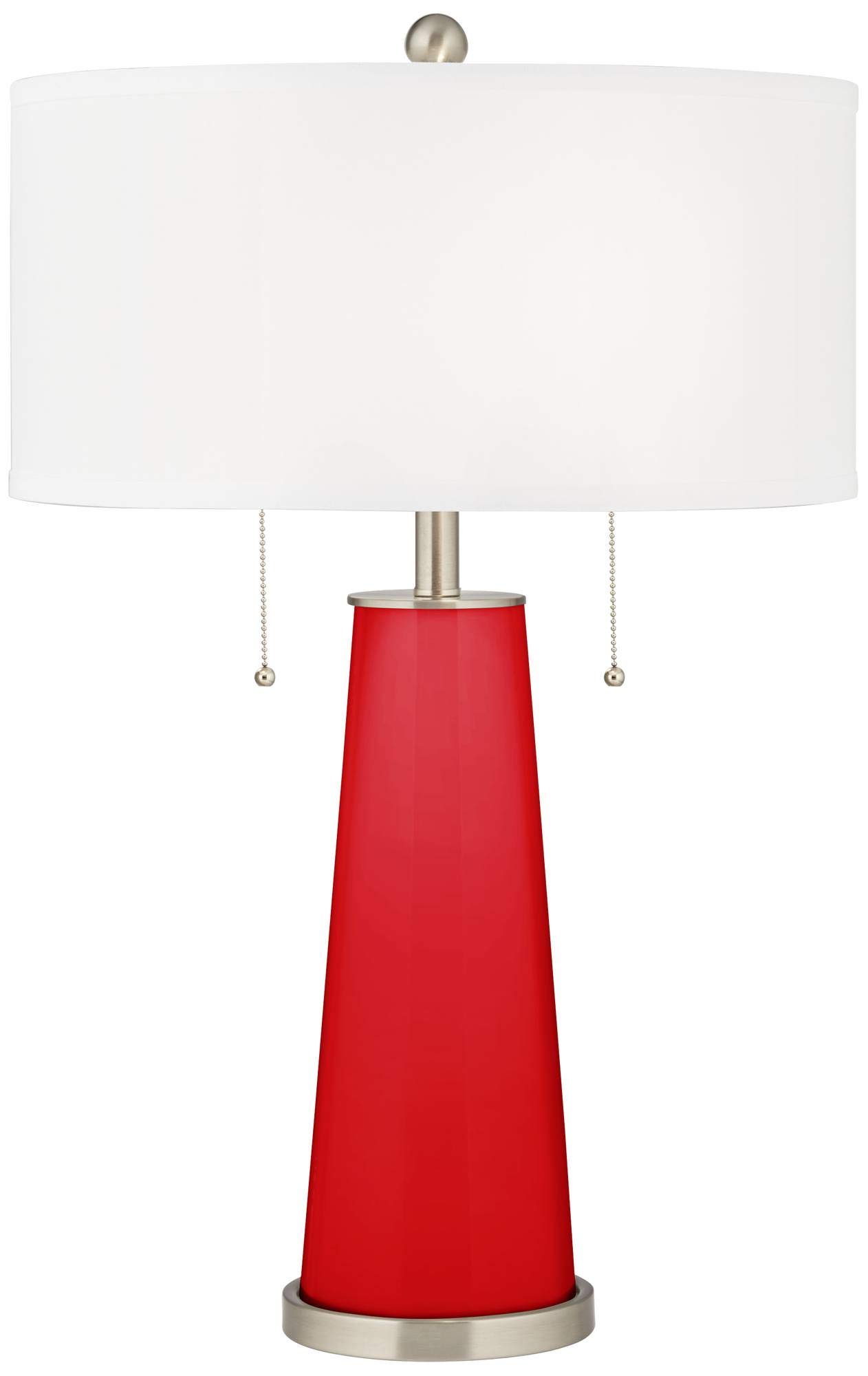 Bright Red Glass Table Lamp - 29 3/4