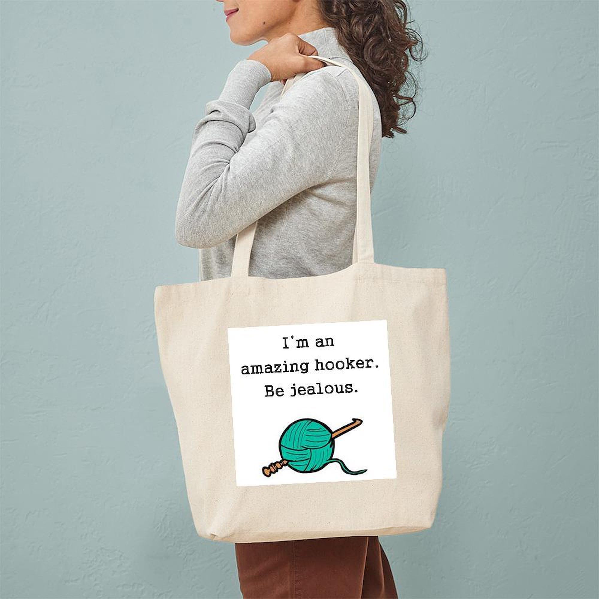 Amazing Hooker Tote Bag - Natural Canvas Reusable Shopping Bag for Groceries, Beach & Everyday Use | Eco-Friendly Cotton Tote